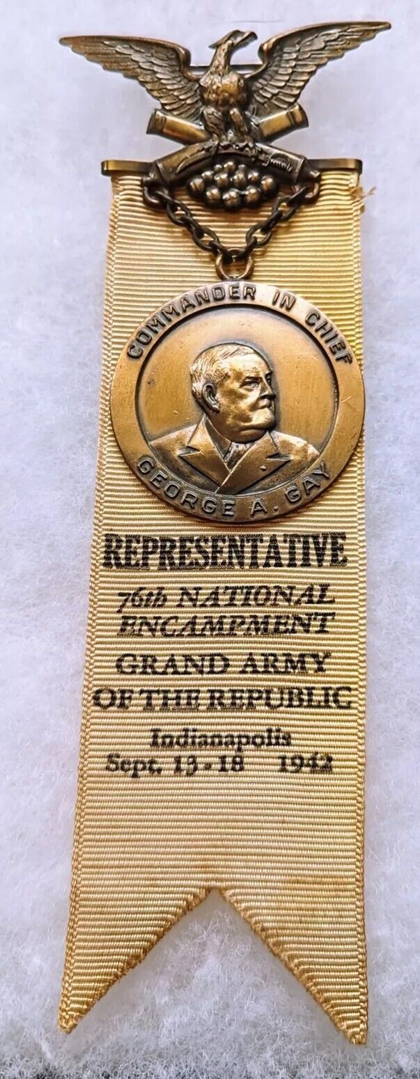 1942 GAR 76th National Encampment Representative Badge Indianapolis IN *Rare*