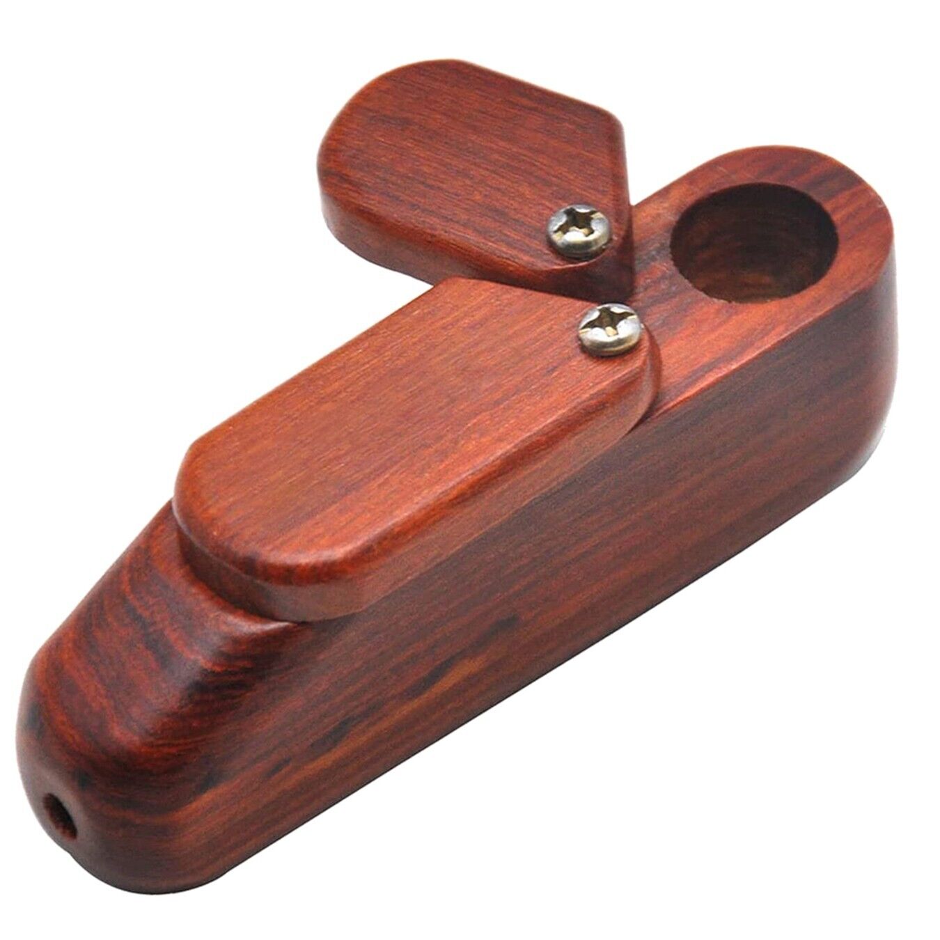 New Rotary Cover Wooden Smoking Pipe Portable Wood Pipe with Tobacco Storage Box