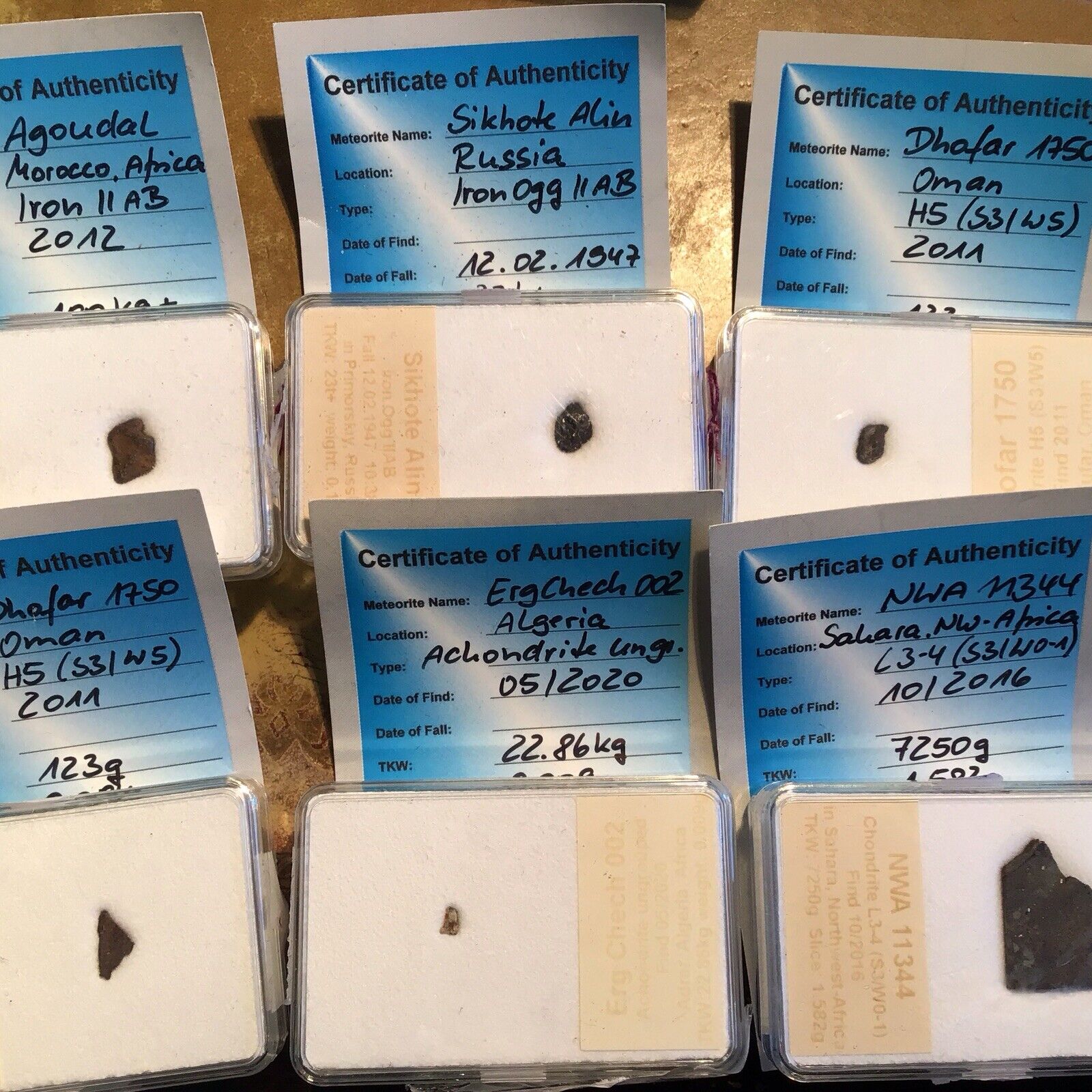6 Meteorites *Erg Chech 002, Achondrite = OLDEST MAGMA IN SOLAR SYSTEM +5 Others