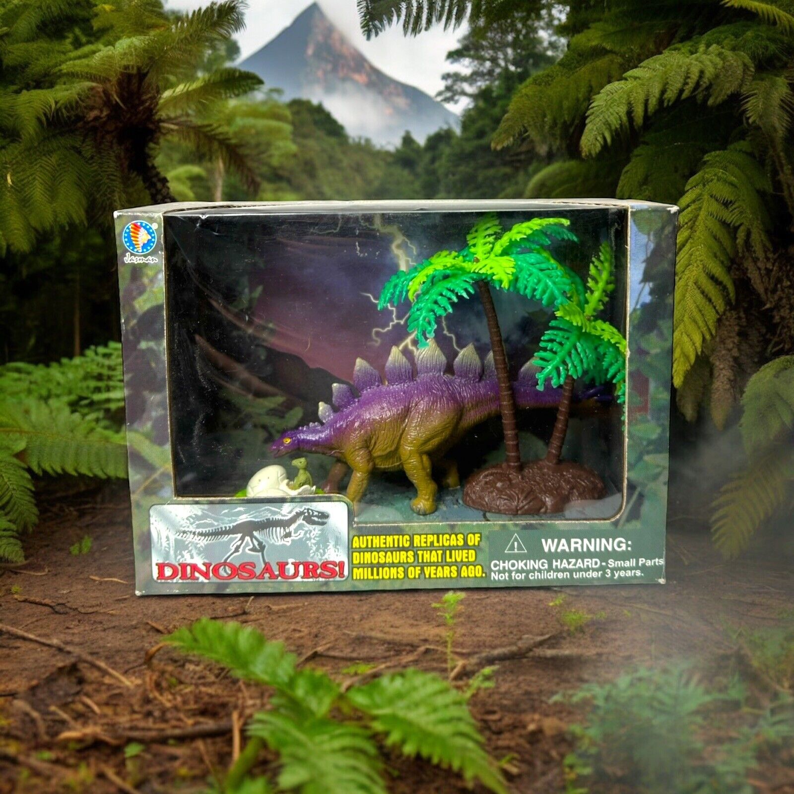 Stegosaurus 3” Dinosaur Jasman 2001 Vintage Rare Collectible Figure Toy PlaySet