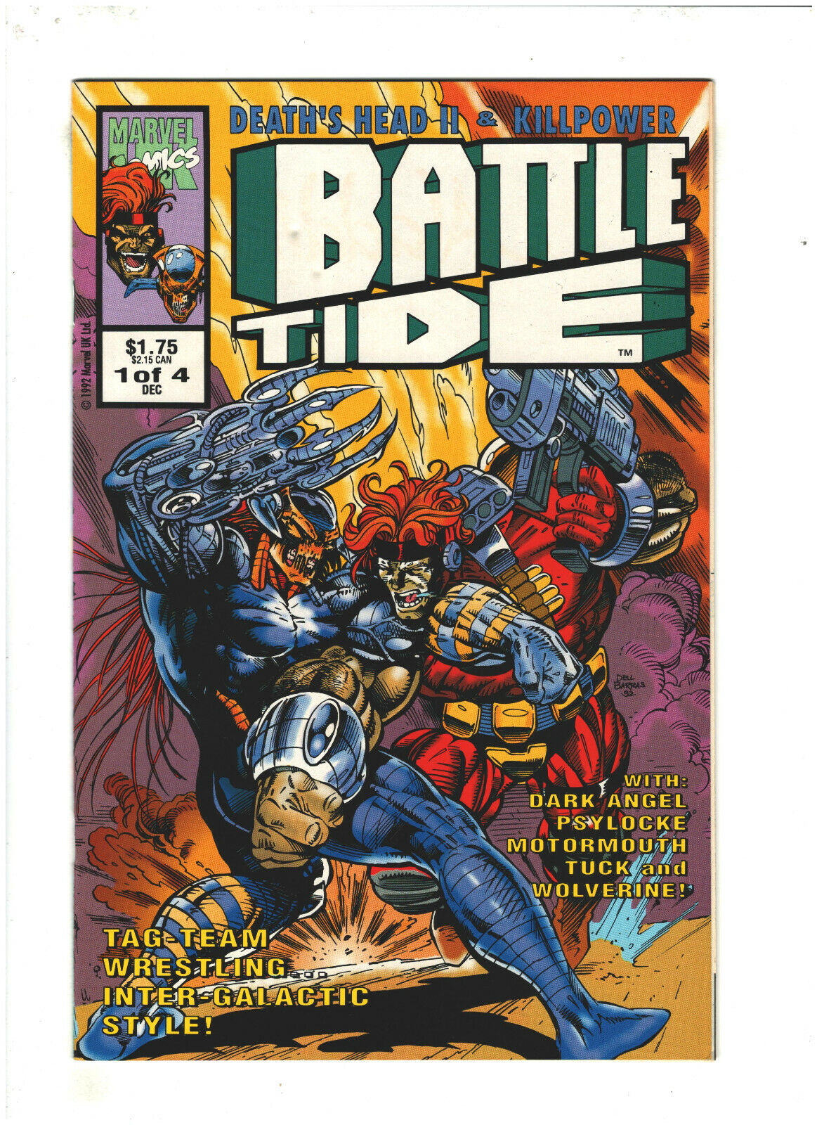 Battletide #1 VF+ 8.5 Marvel UK Comics 1992 Death\'s Head II & Killpower