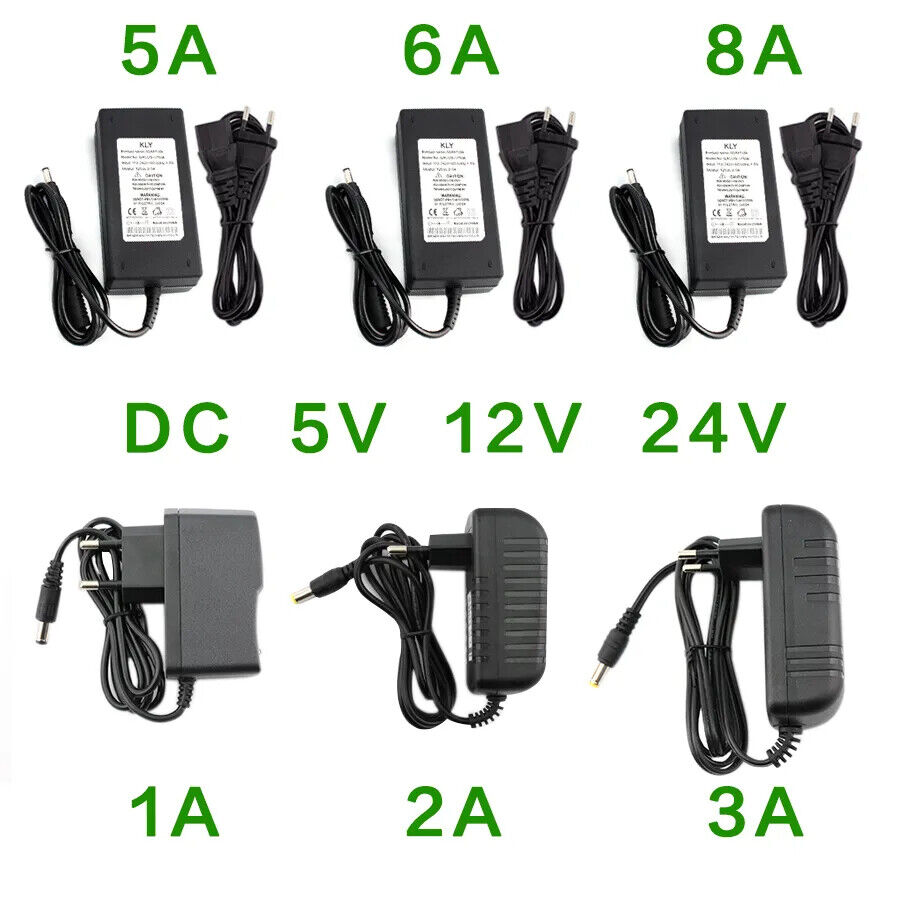 Power Supply DC 5V 12V 24V 1A 2A 3A 5A 6A 8A 12 Volt Power Supply Charger