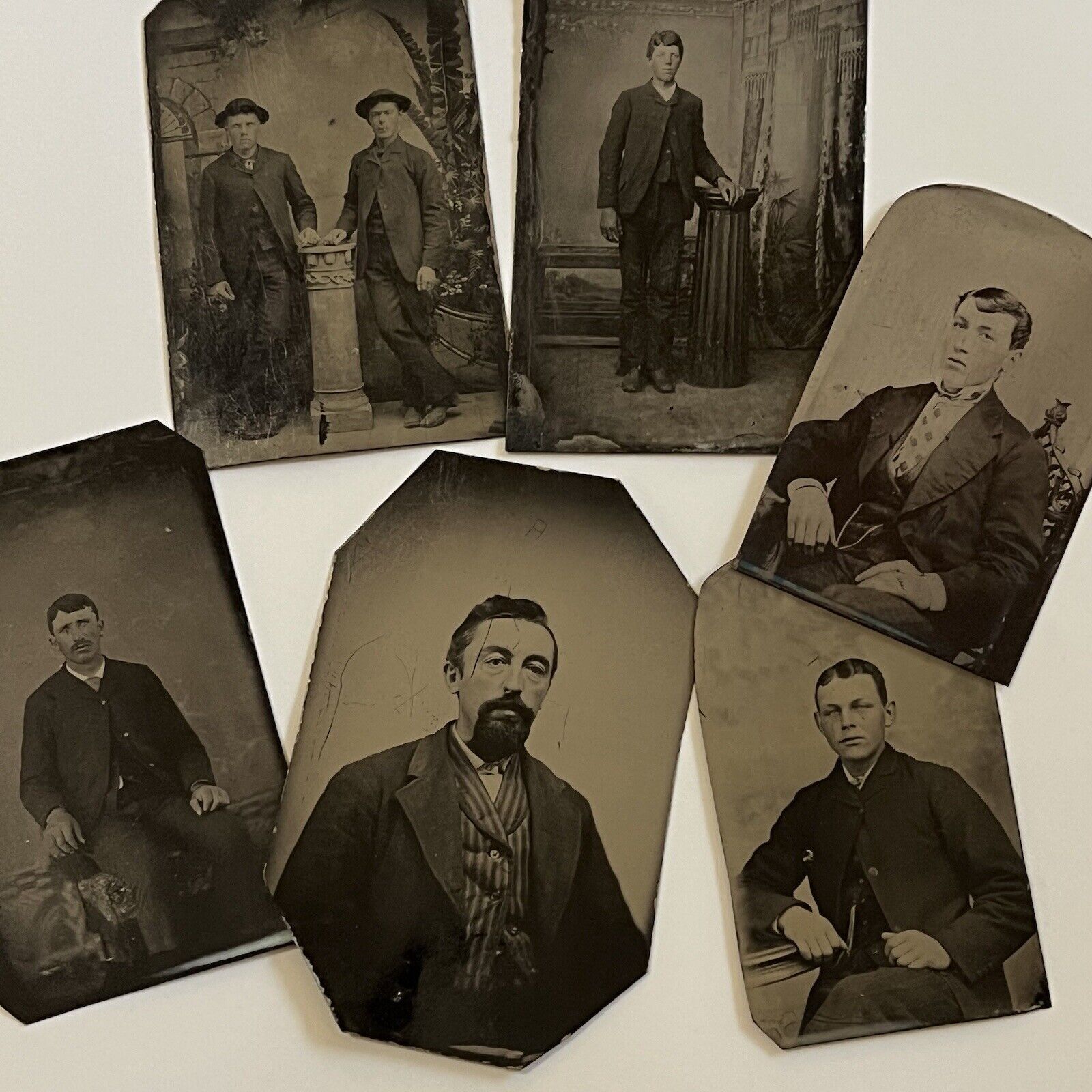 Antique Tintype Photograph Handsome Charming Men Variety Lot Of 6