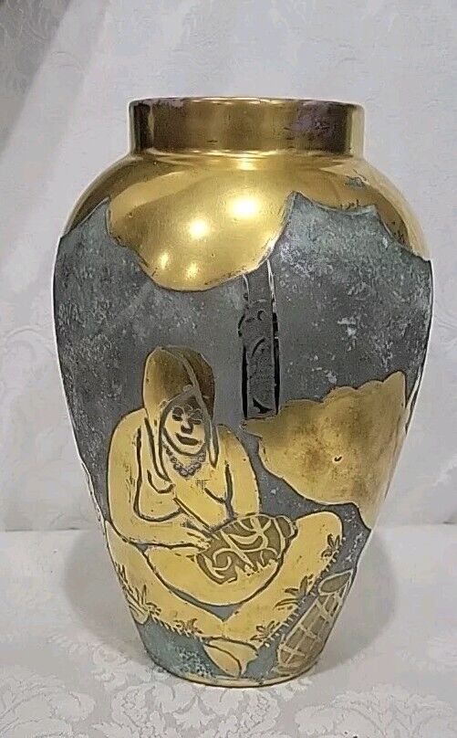 Antique B & C Limoges France HP Vase Heavy GOLD ENCRUSTED  1927 Signed UNUSUAL 