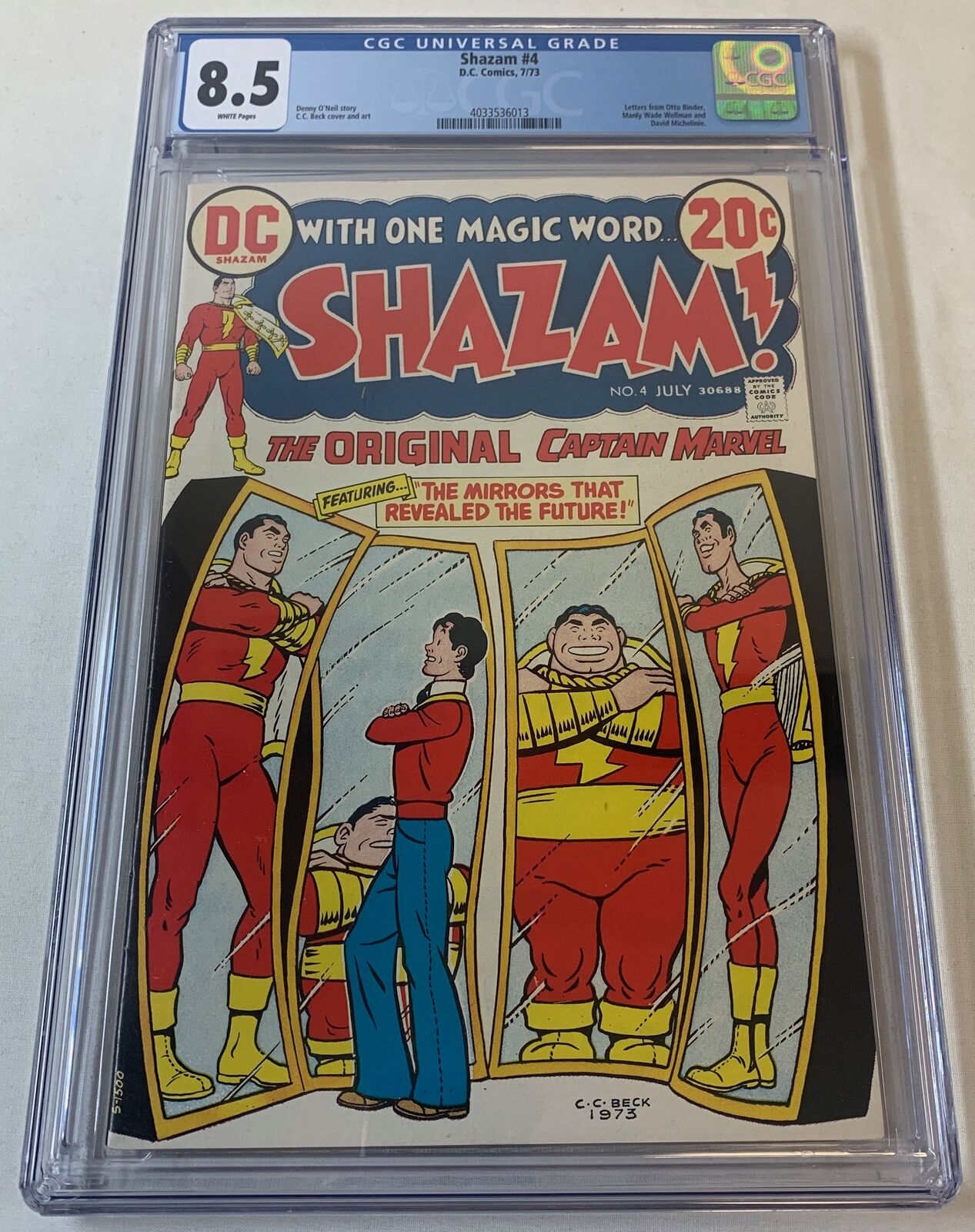 1973 DC Comics SHAZAM #4 ~ Captain Marvel ~ CGC 8.5