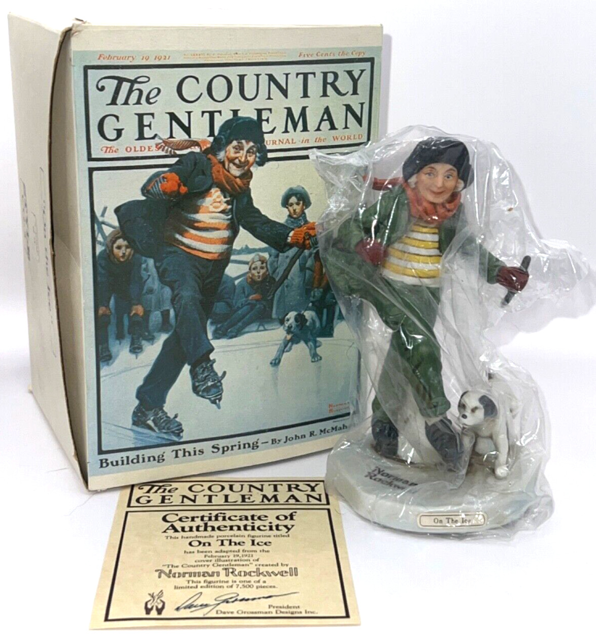 On the Ice The Country Gentleman Style CG5  Norman Rockwell Vintage 1982