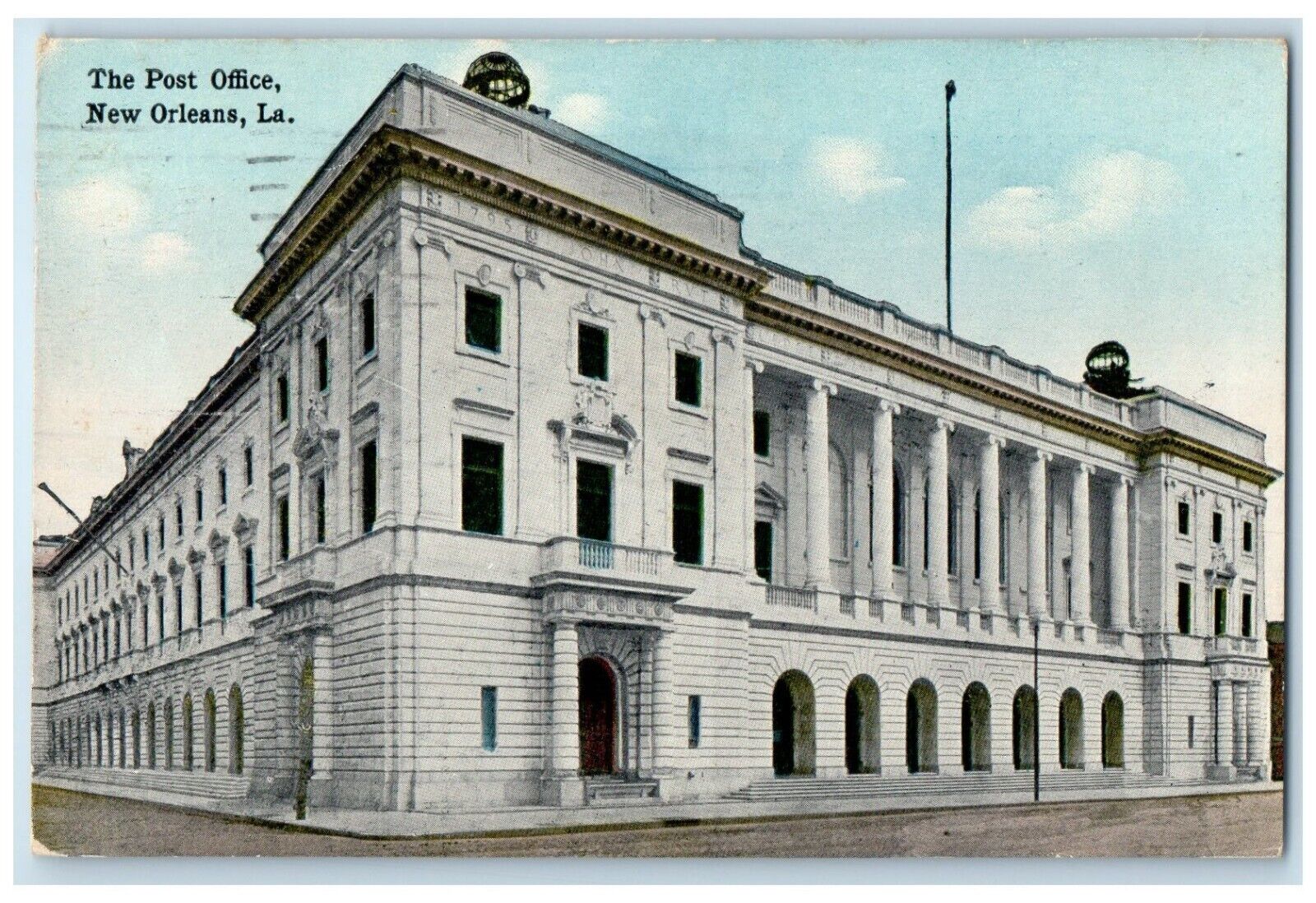 1915 The Post Office Building Street View New Orleans Louisiana LA Postcard
