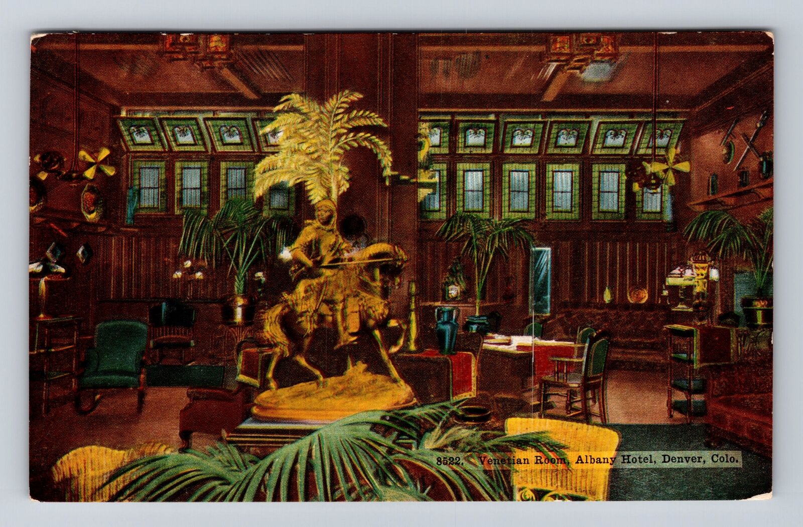 Denver CO-Colorado, Venetian Room, Albany Hotel, Vintage c1909 Souvenir Postcard