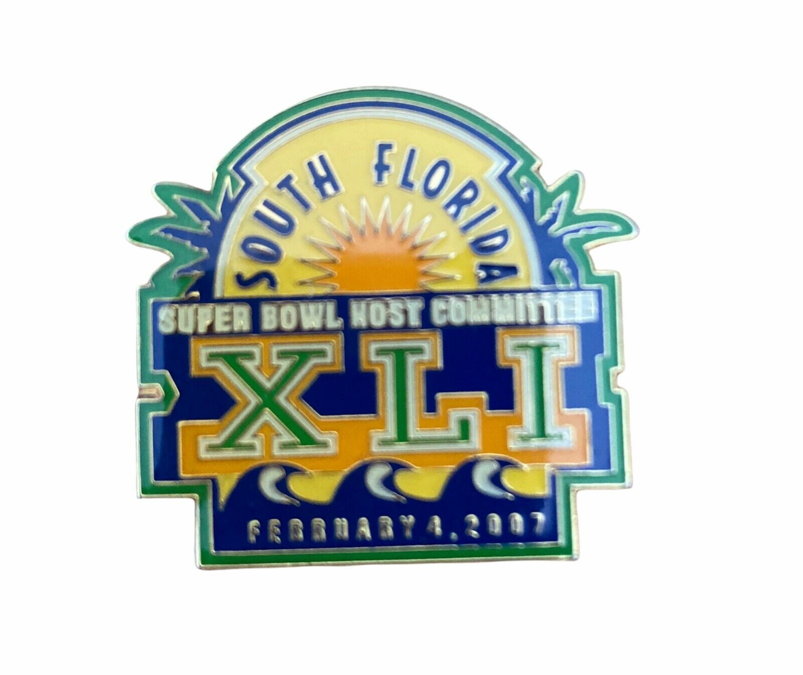Super Bowl XLI Host Committee NFL 2007 Miami Collectors Pin 