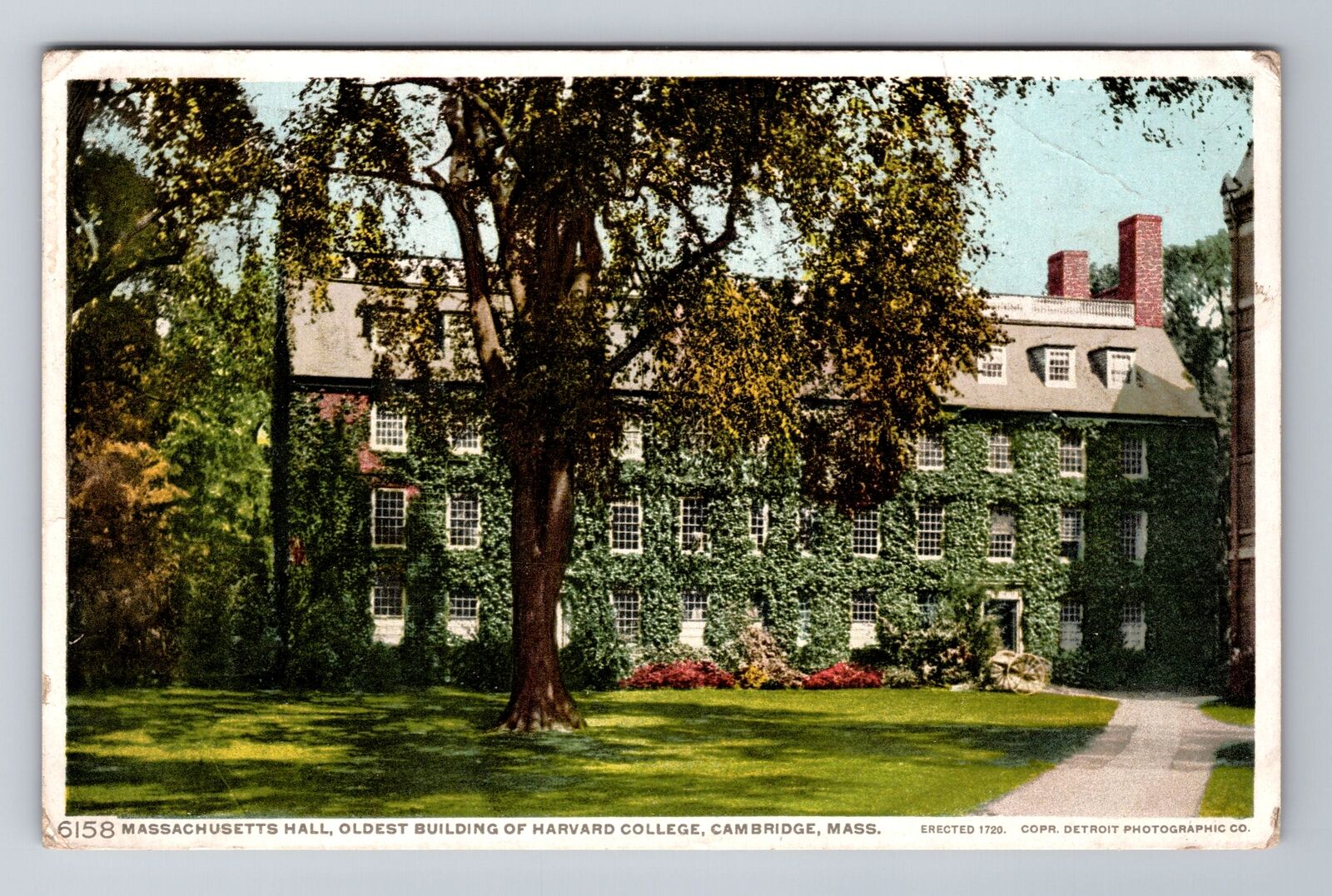 Cambridge MA-Massachusetts, Old Building Harvard College Vintage c1910 Postcard