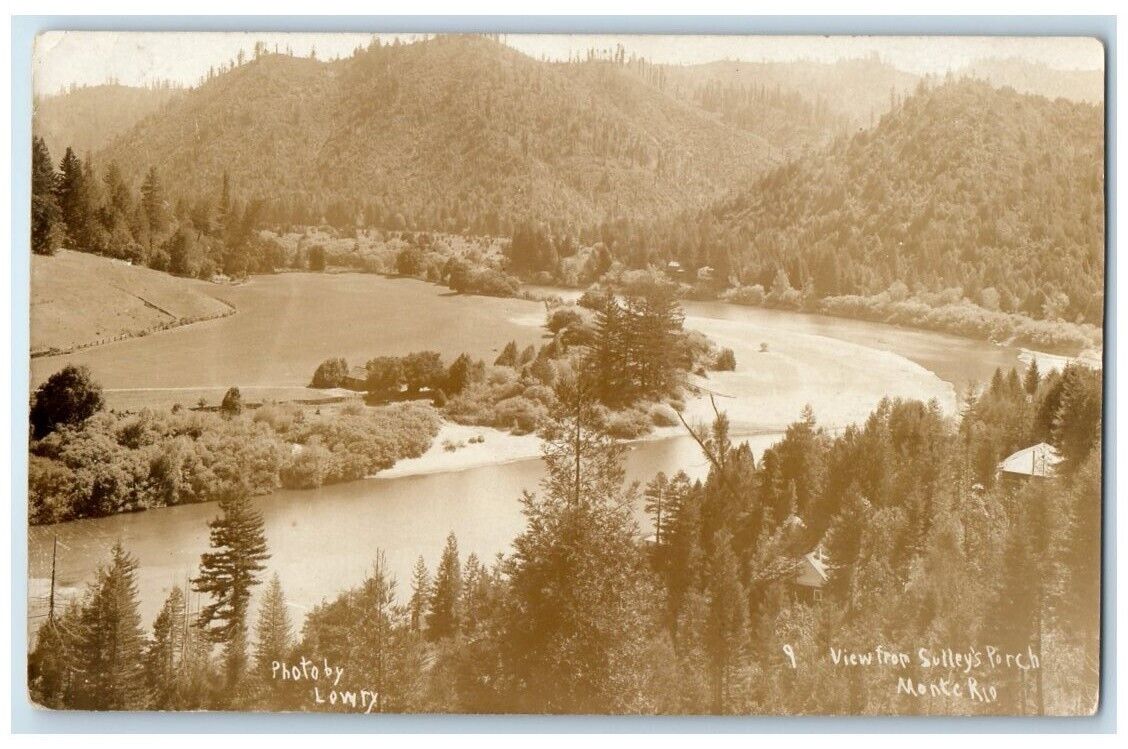 1908 View From Sulley's Porch Lowry Monte Rio California CA RPPC Photo Postcard