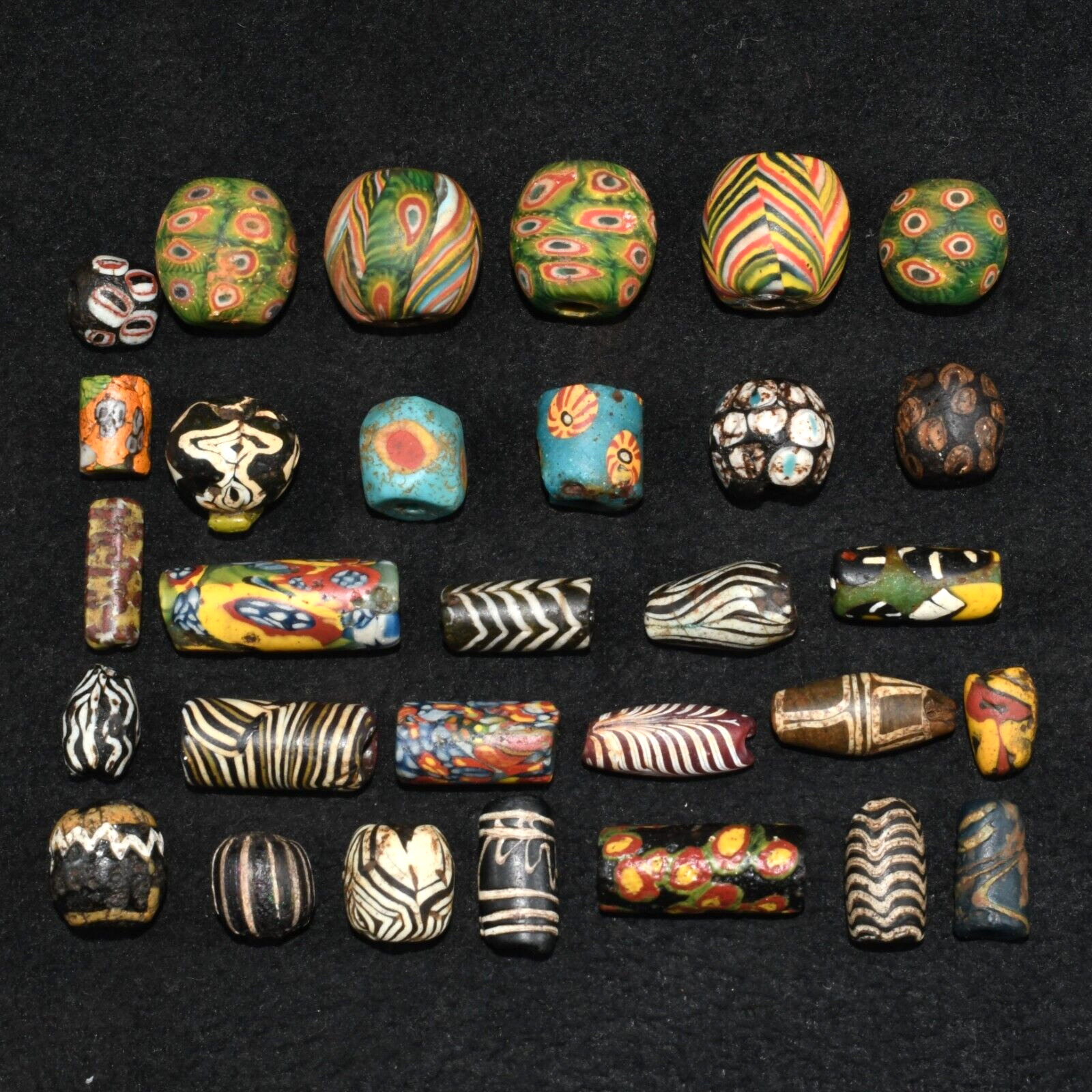 30 Genuine Ancient Roman Islamic Mosaic Gabri Glass Beads from Hebron Palestine