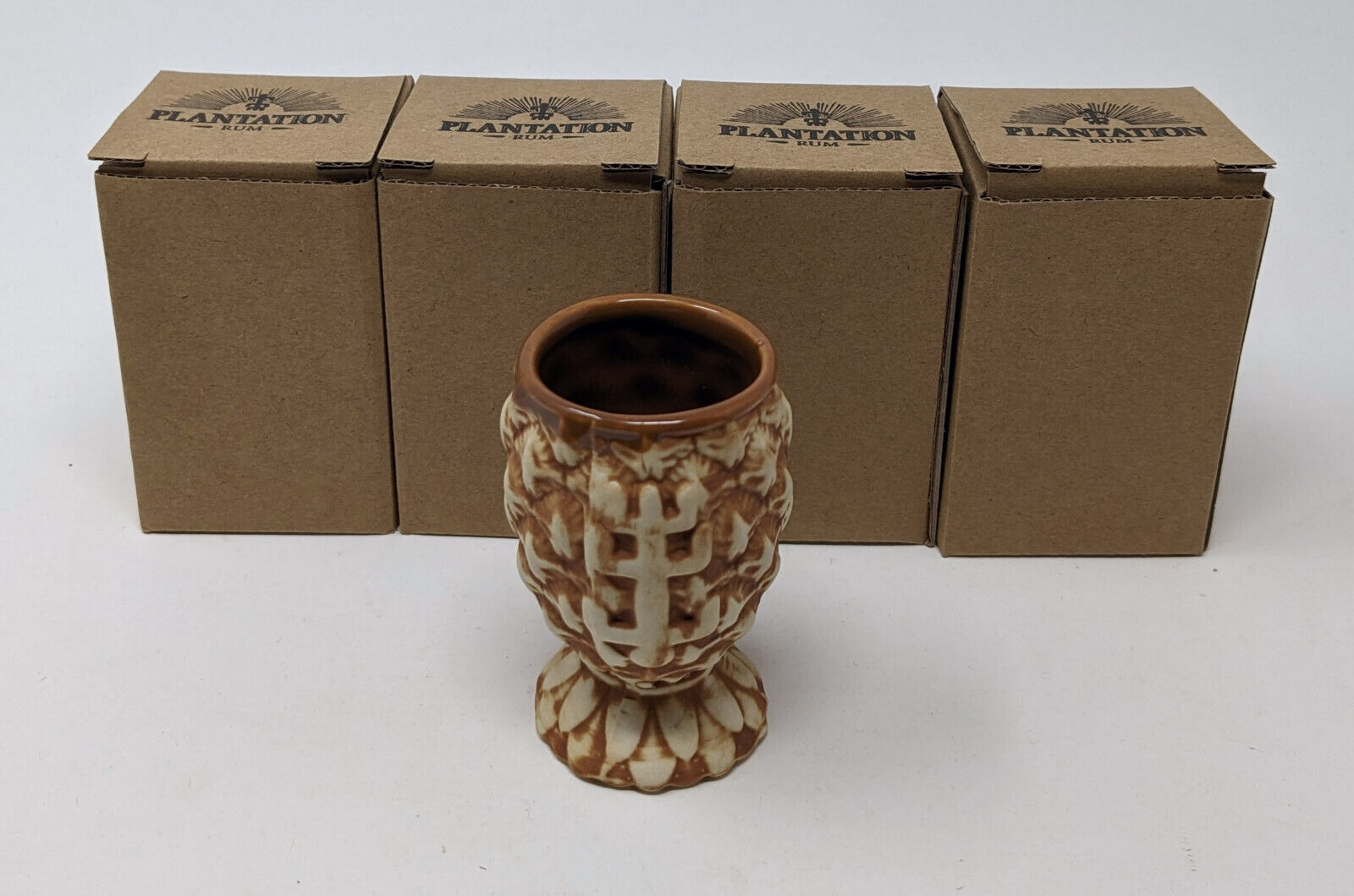 Plantation Rum Stiggins Pineapple Terracotta Shot Glass Set of 4 - New with Box