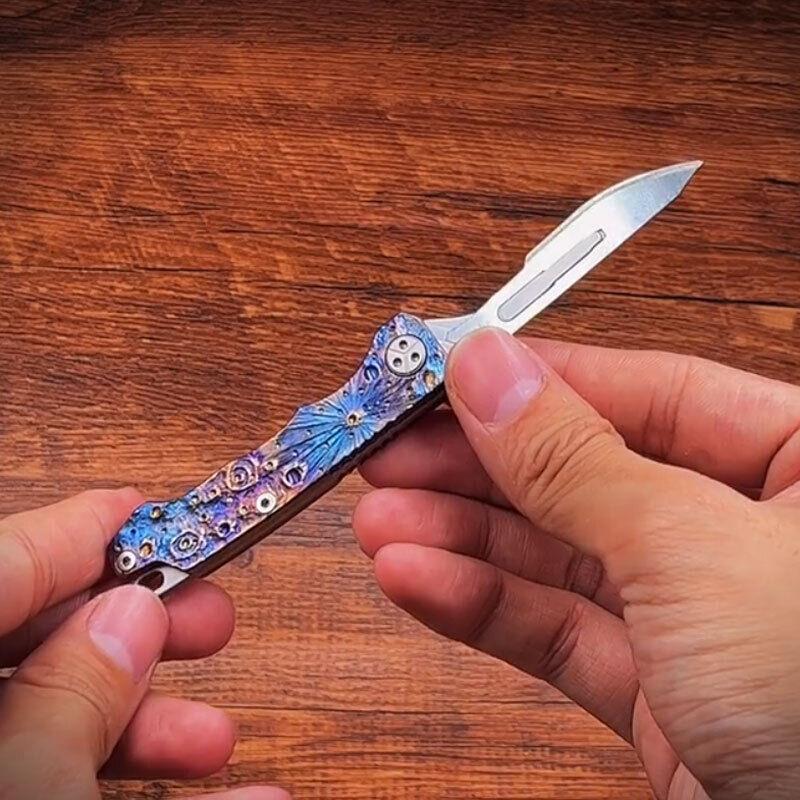New Titanium Alloy Utility Knife Scalpel Pocket Folding Knife Outdoor CampingEDC