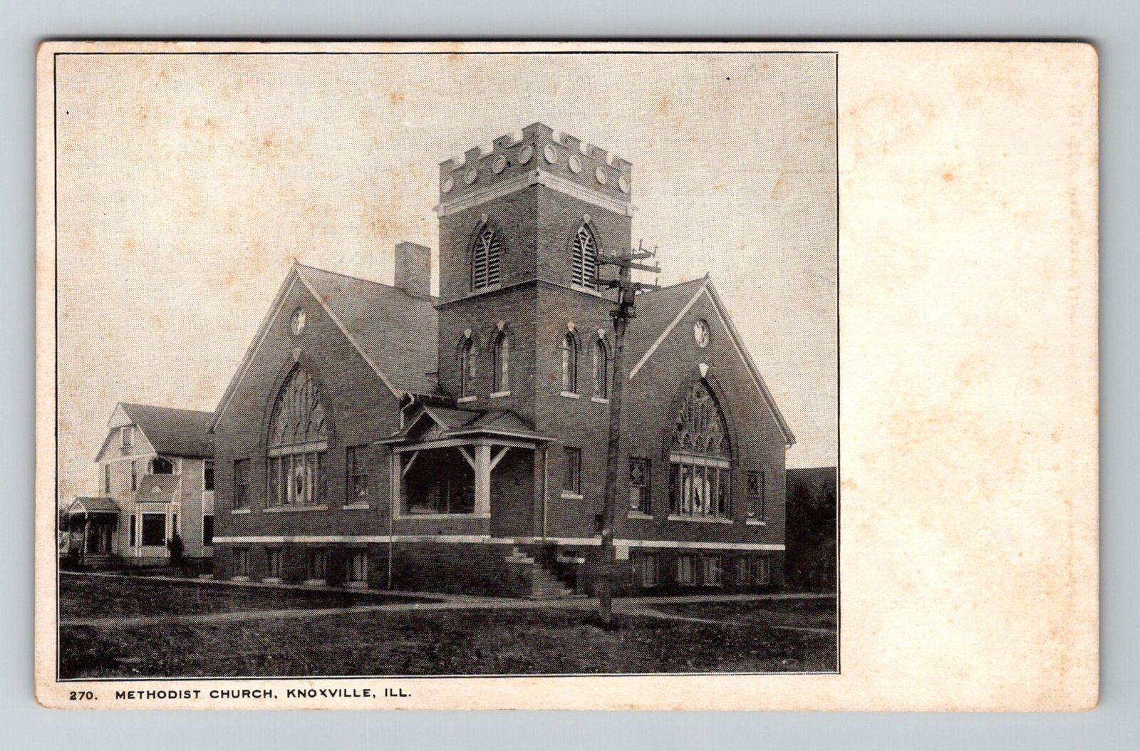 Knoxville, IL-Illinois, Methodist Church Antique, Vintage Souvenir Postcard