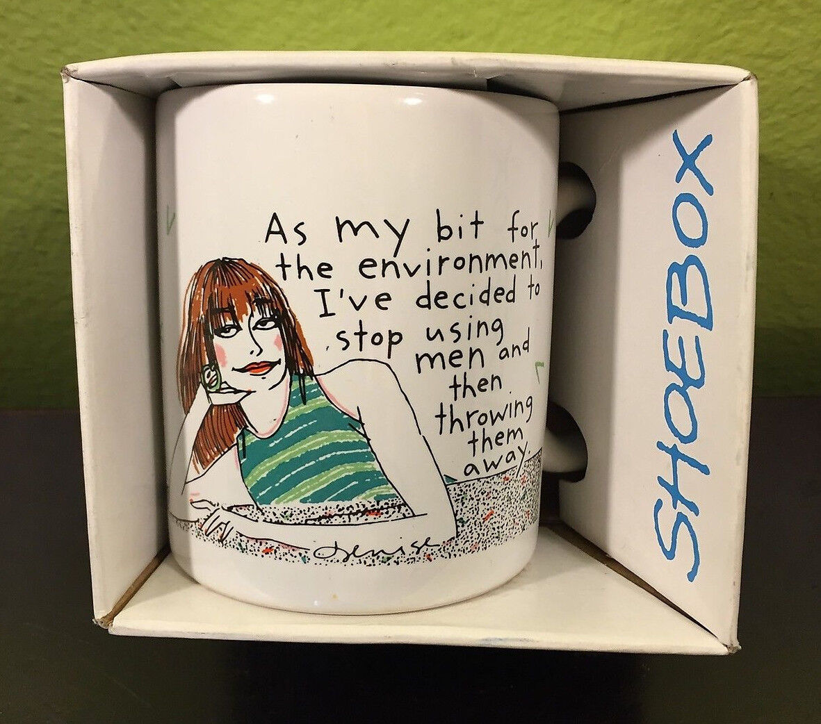 Hallmark Shoebox Greetings Using men Throwing Them Away Coffee Tea Cup Mug Gift