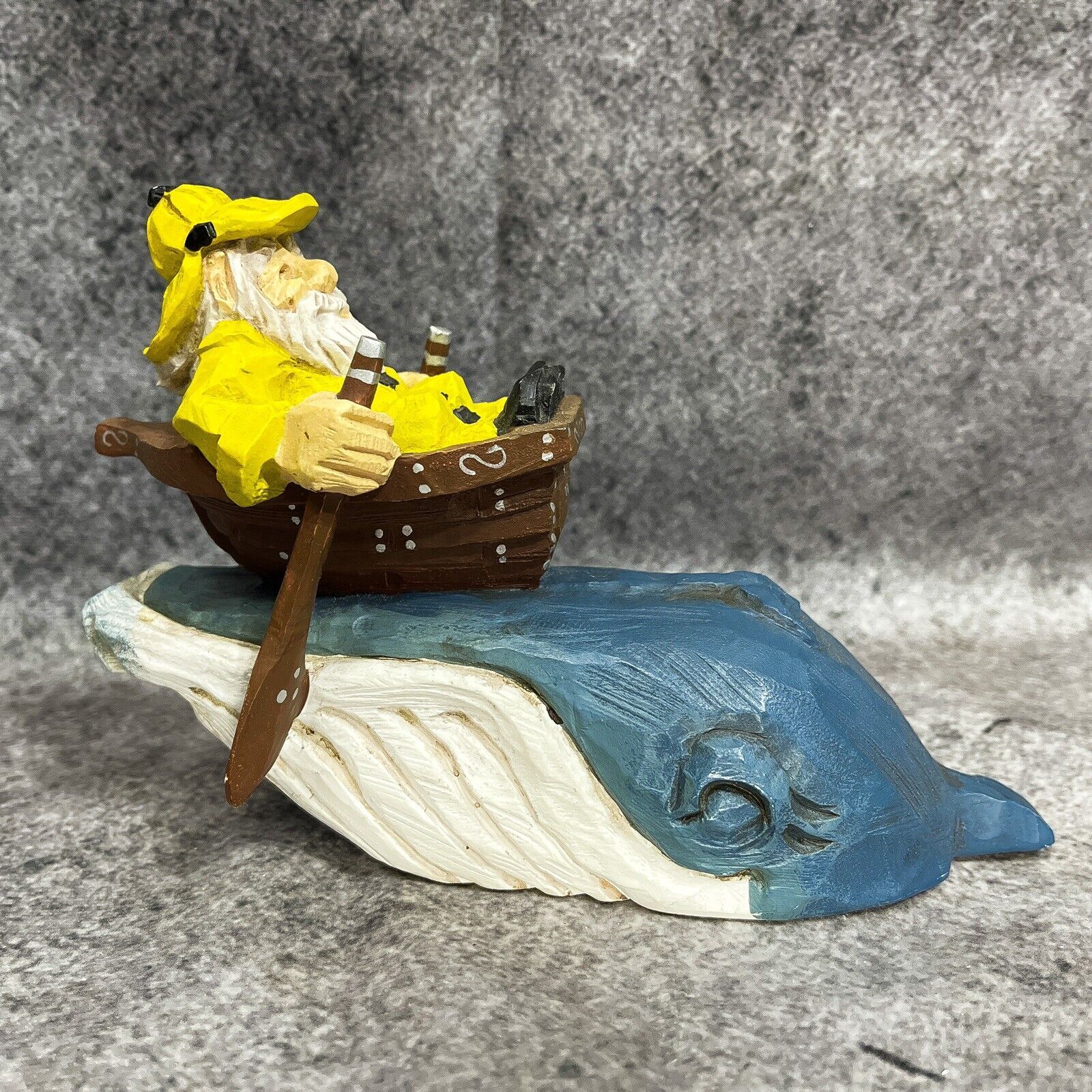 1996 David Frykman Lighthouse Keeper On Whale Nautical Boat Sculpture Figurine
