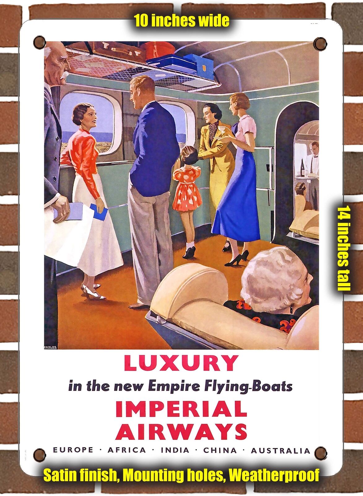 METAL SIGN - 1938 Luxury in the New Empire Flying Boats Imperial Airways