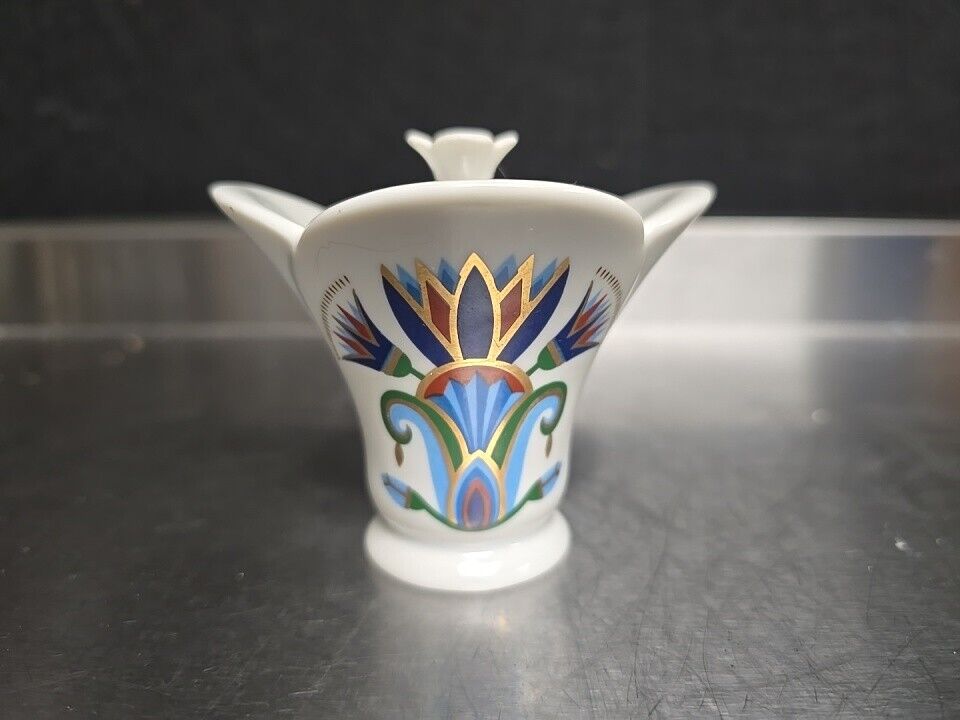 Vintage Elizabeth Arden Treasures of the Pharaohs Small Trinket Vase Jar &Lid 3