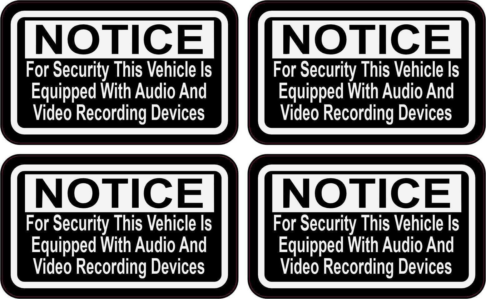 StickerTalk Vehicle Equipped w/ Audio Video Recording Sticker, 2.5 inches x 1...