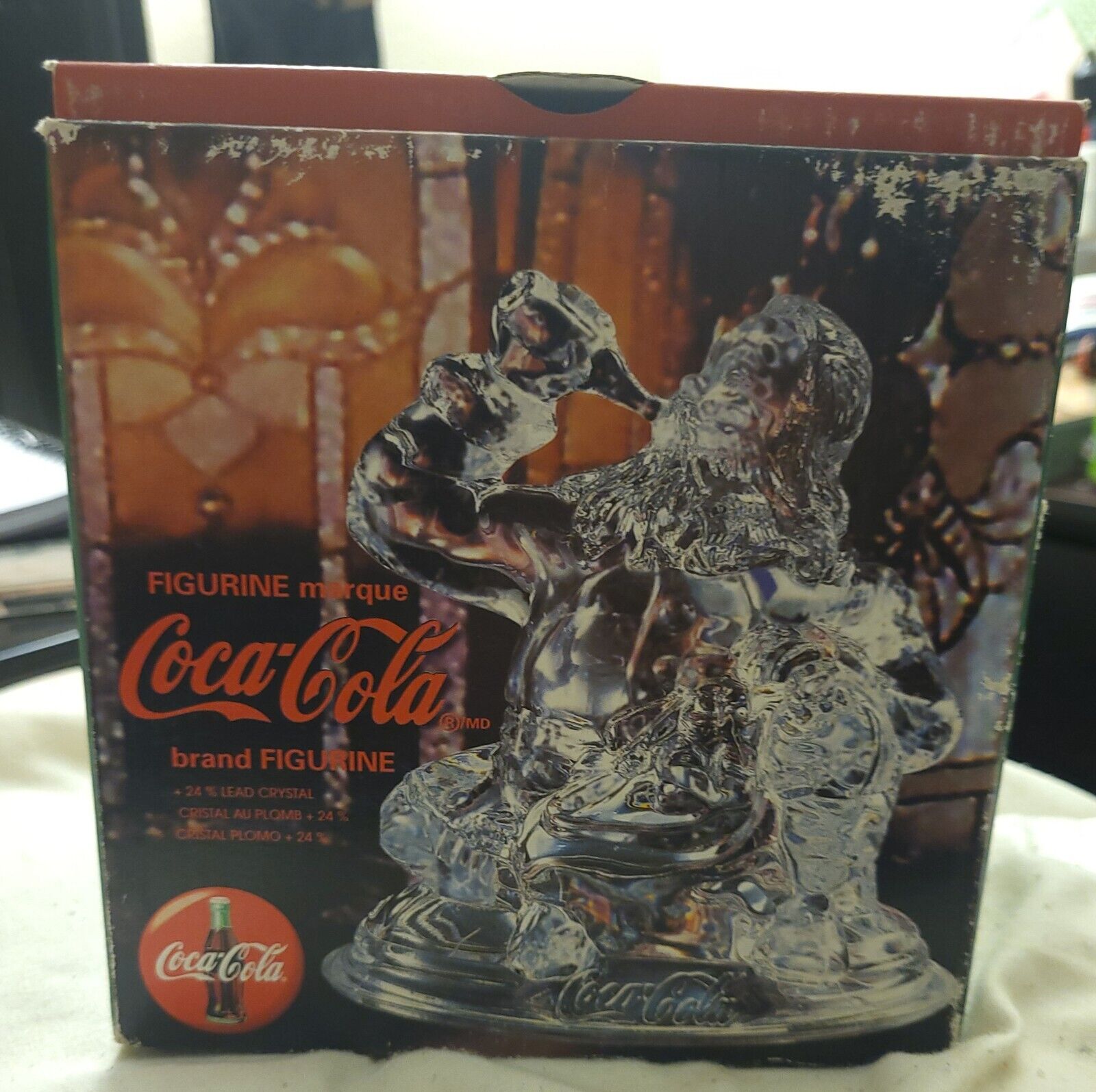 Coca Cola Crystal Santa Figurine 1999 In Box