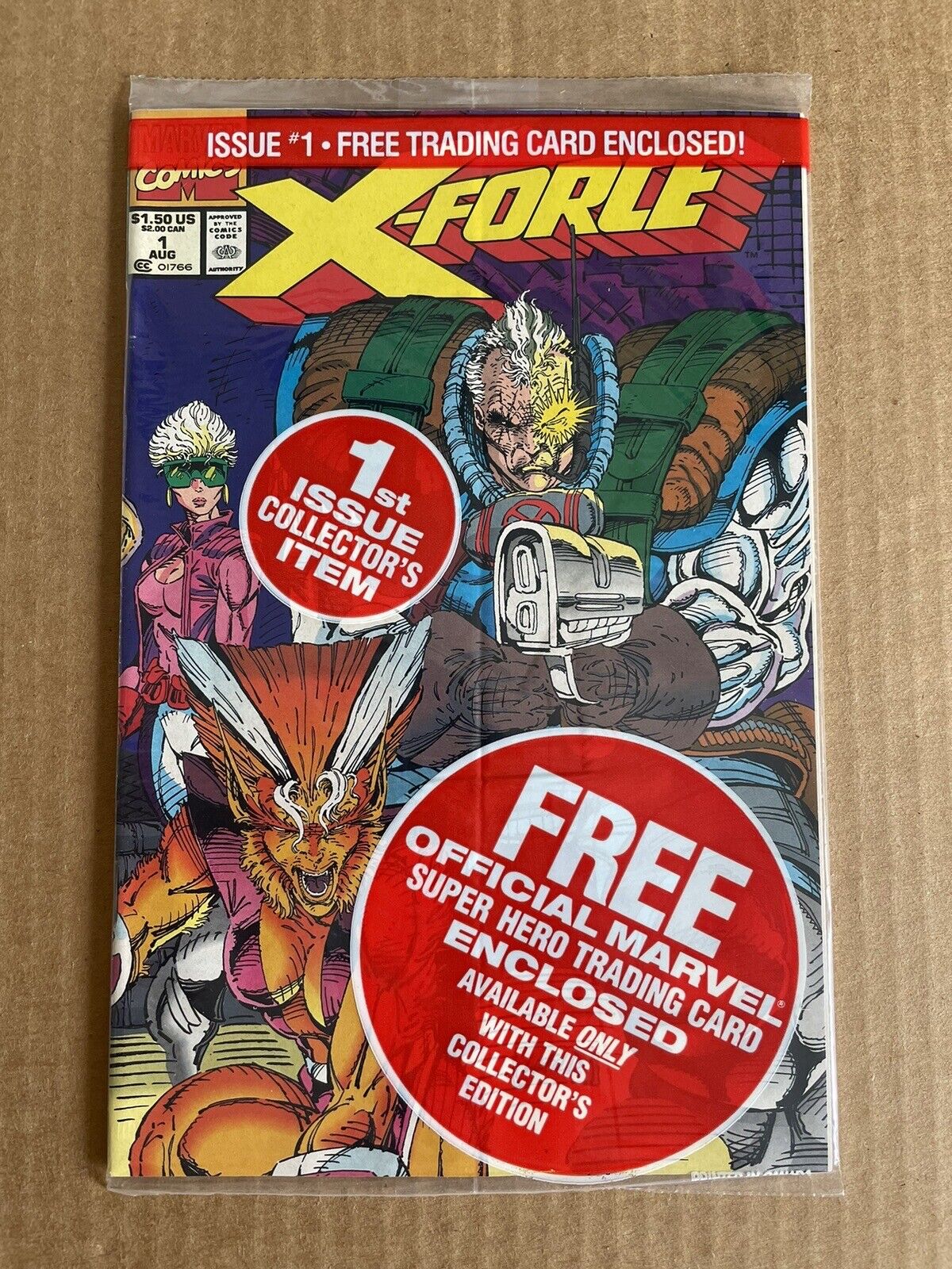 X-Force # 1 NM 1st Print SEALED Poly Bag Marvel Comic Book DEADPOOL CARD