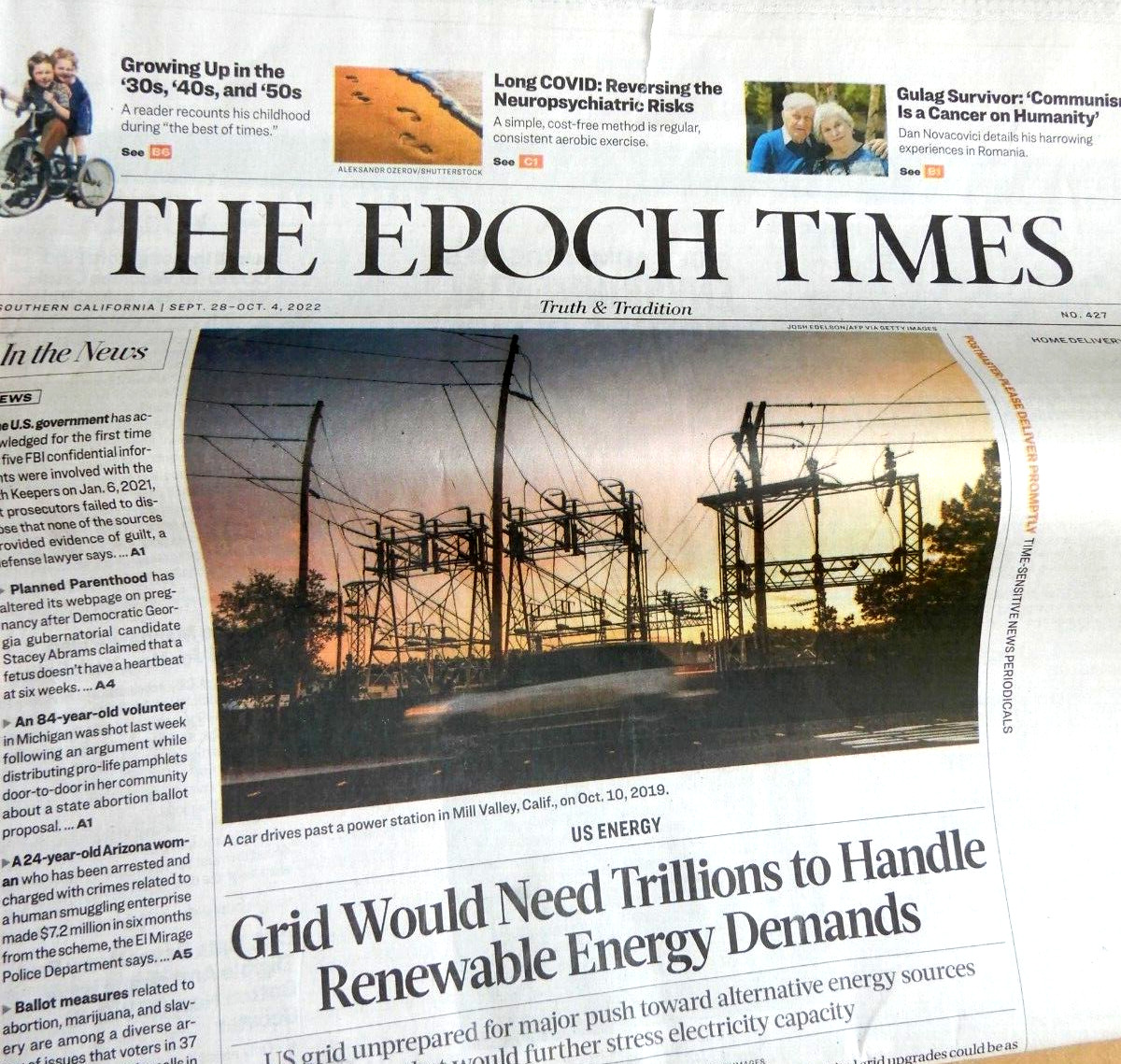THE EPOCH TIMES NEWSPAPER Sept. 28 - Oct. 4, 2022 US EDITION California PANDEMIC