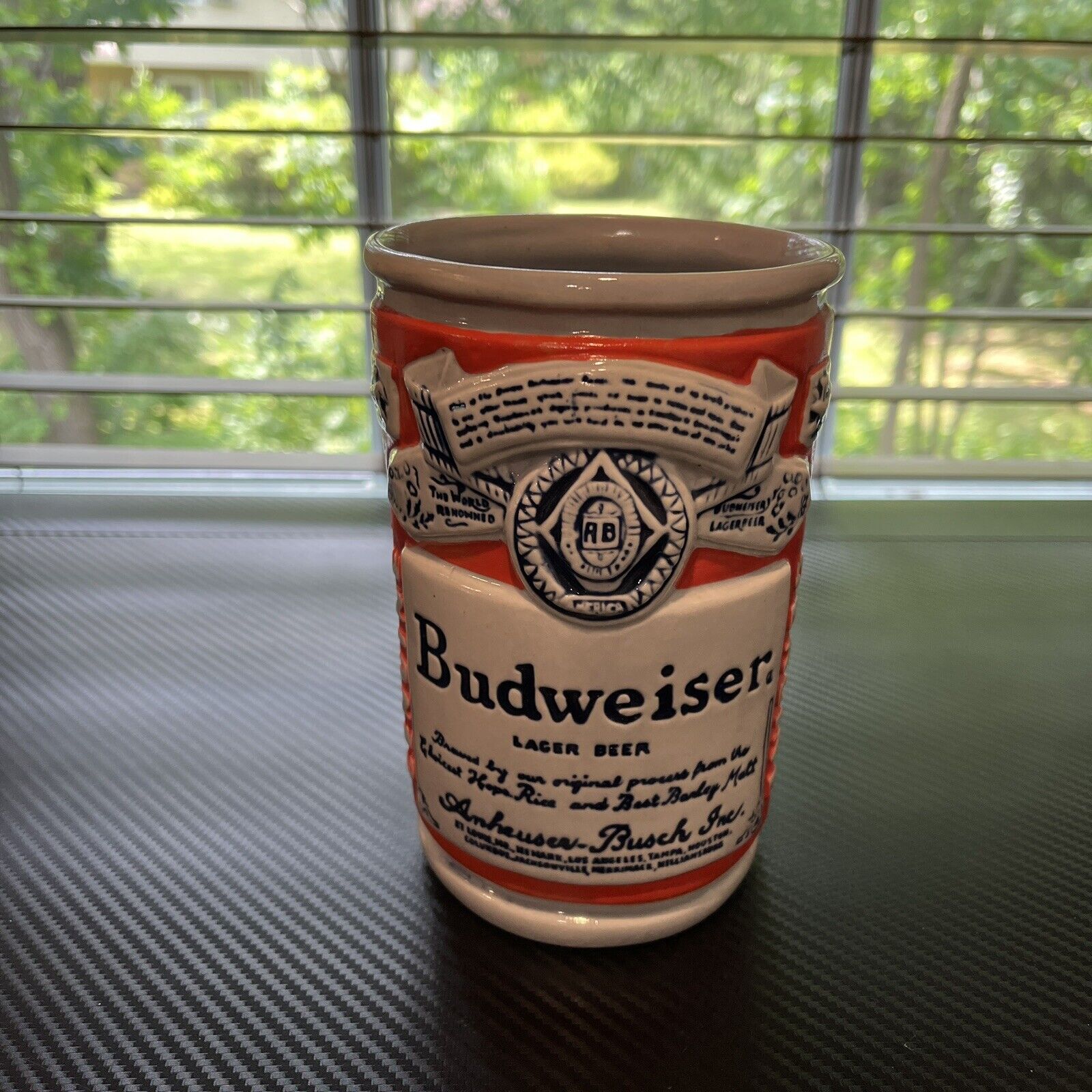 Ceramarte Budweiser Beer Can CS-18 Collectible Large Beer Cup Made in Brazil