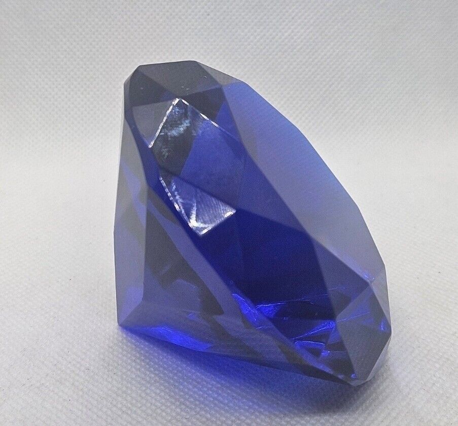 Large Cobalt Blue Crystal Diamond Shape by Rosenthal
