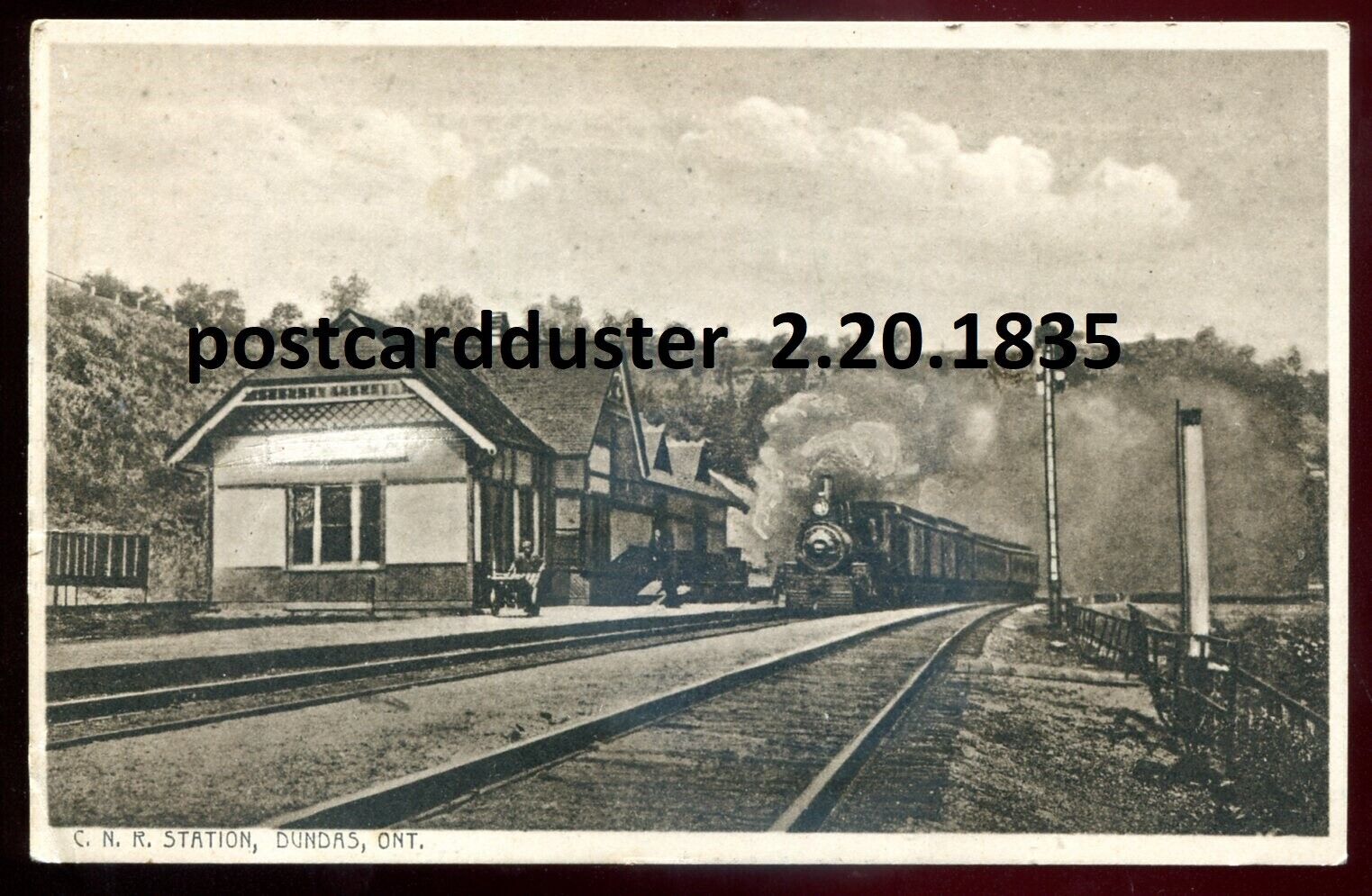 DUNDAS Ontario Postcard 1920s CNR Railway Train Station