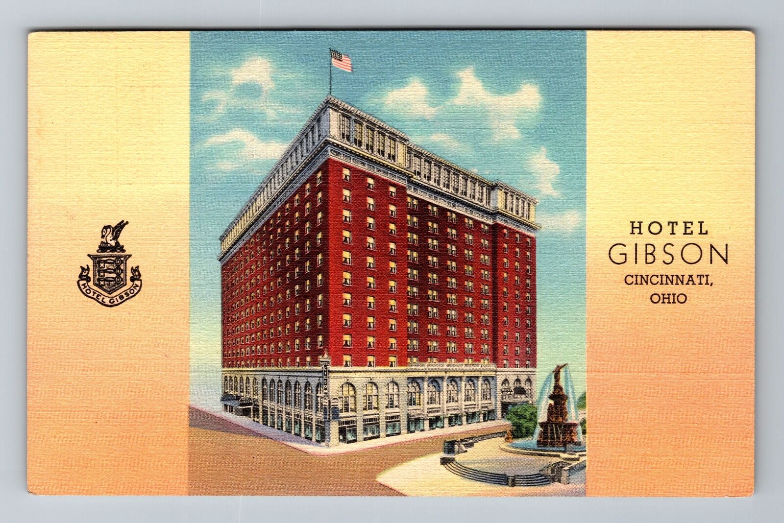 Cincinnati OH-Ohio, Hotel Gibson, Advertising, c1940 Antique Vintage Postcard