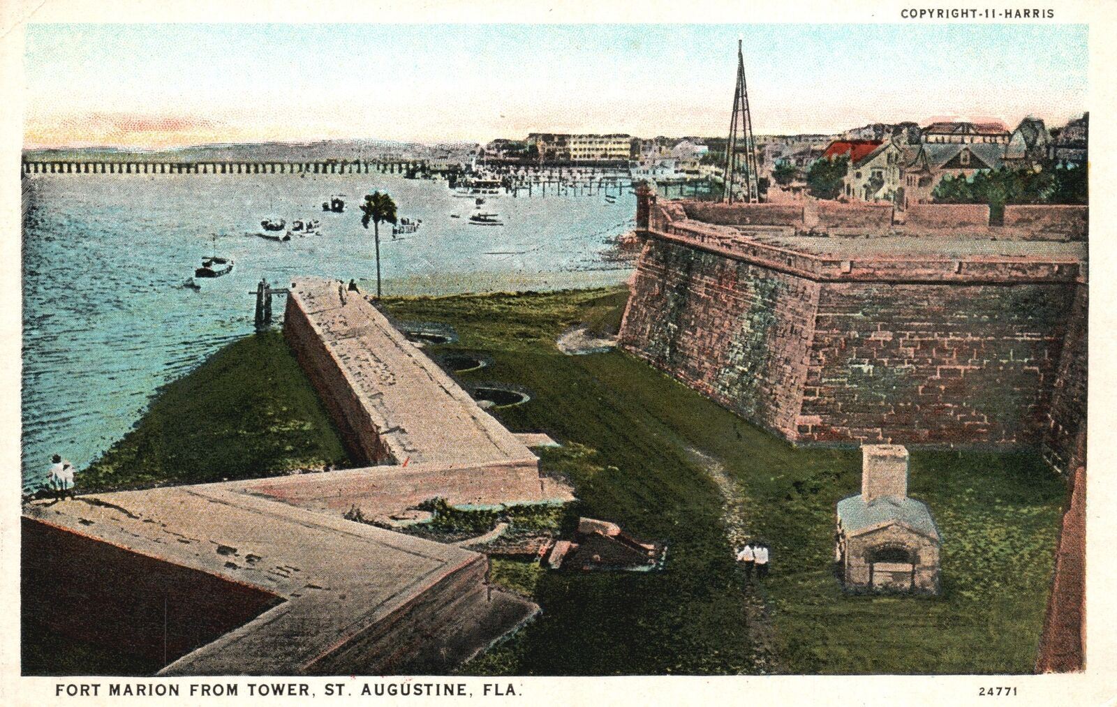 Vintage Postcard Fort Marion Tower Hotshot Oven St. Augustine Florida WJ Harris