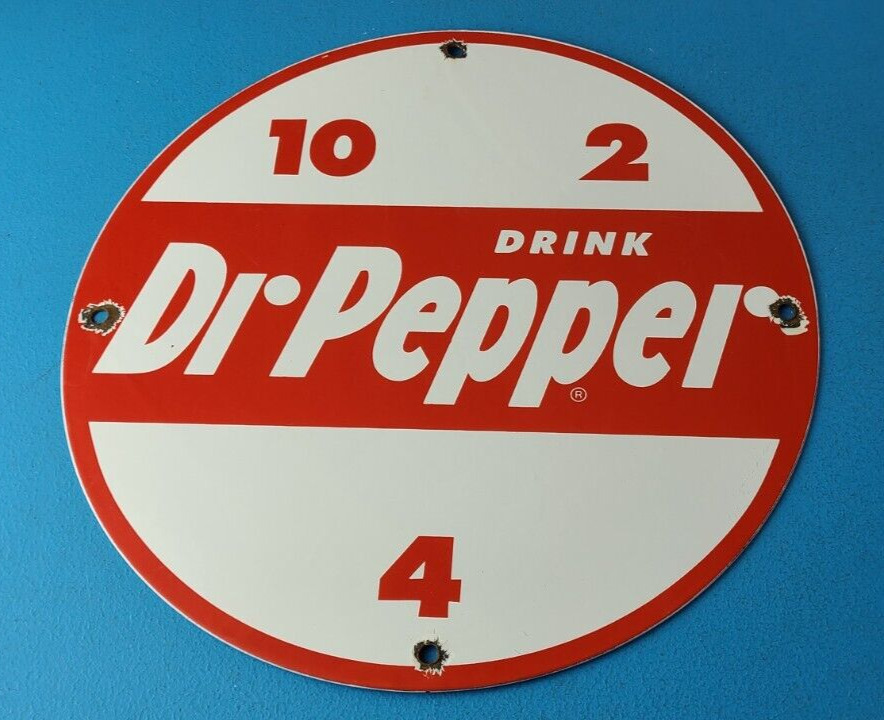 Vintage Dr Pepper Porcelain Soda Cola Beverage Collection Man Cave Bar Gas Sign