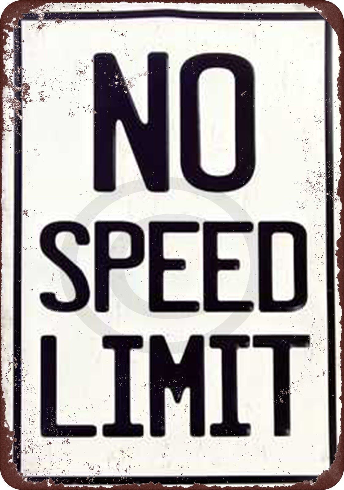 No Speed Limit Vintage Reproduction Metal Sign 8 x 12