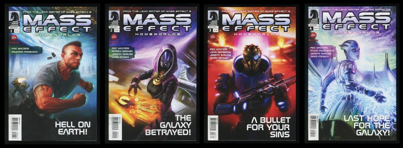 Mass Effect Homeworlds Comic Set 1-2-3-4 Lot Mac Walters from BioWare video game