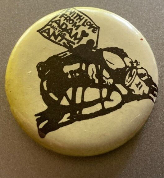 Vintage Adam Ant With Love From Adam and The Ants Bondage Pinback