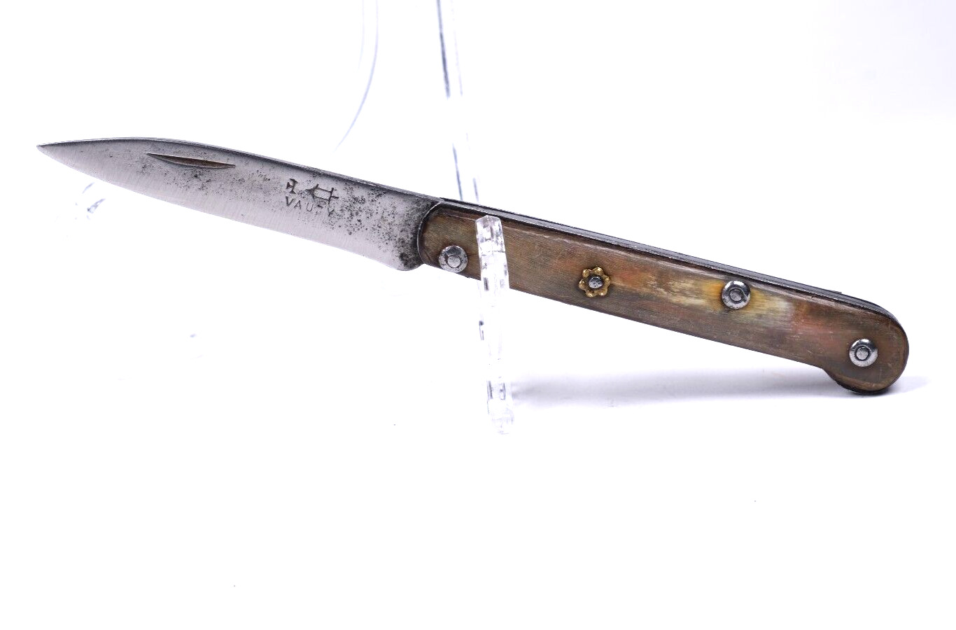 VTG ANTIQUE RARE 1920'S FRENCH VAUZY LANTERN OF DEAD LOGO FOLDING POCKET KNIFE