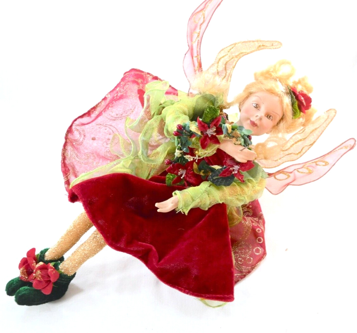 Winward Holidays Christmas Winged Sitting Pixie Fairy Elf Decoration Wreath 13\