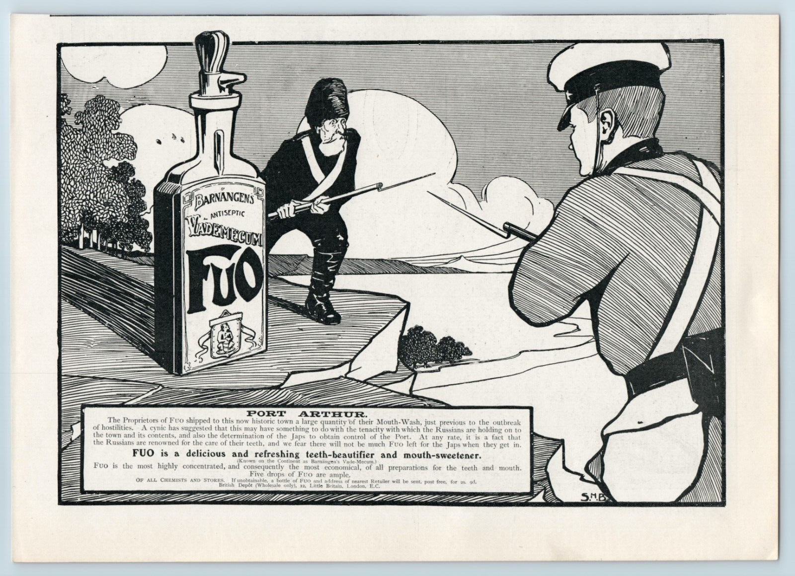 1904 Advert, Fuo Mouthwash, Barnangen's Antiseptic Vademecum, Russo-Japanese War