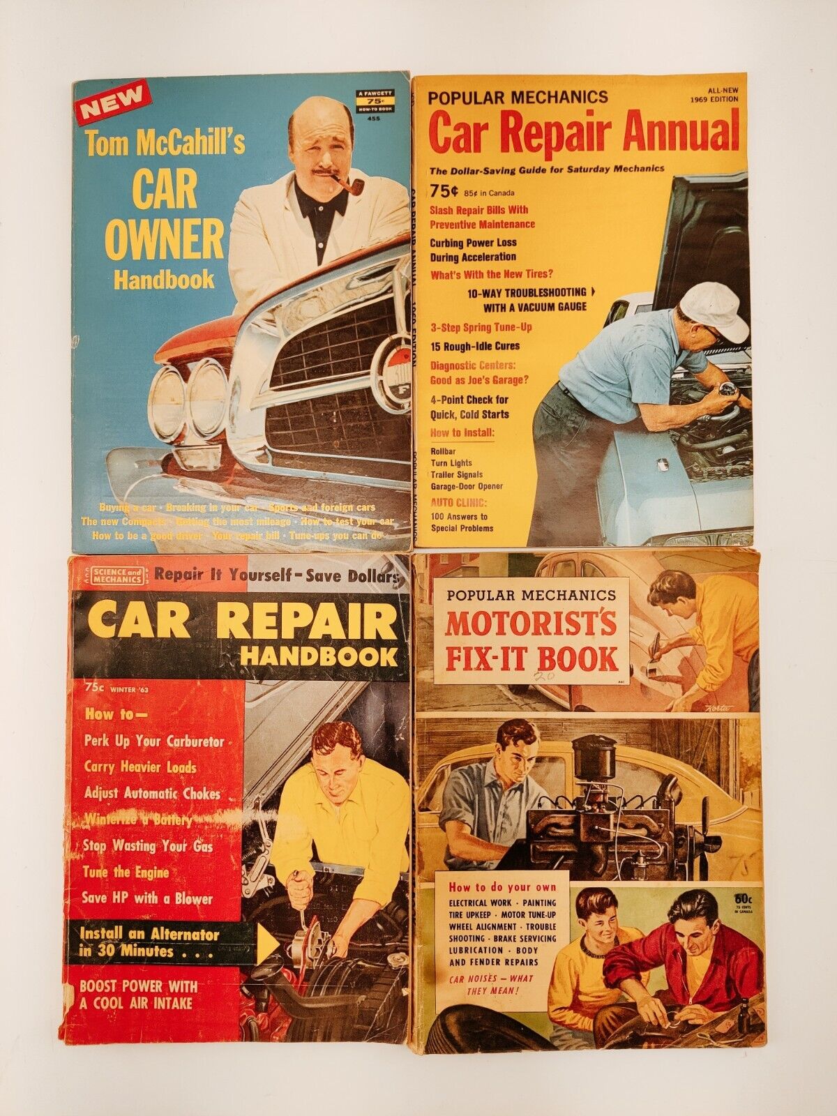 Lot of 4 Car Repair and Owners Manuals SC Vintage 1950s-1960s
