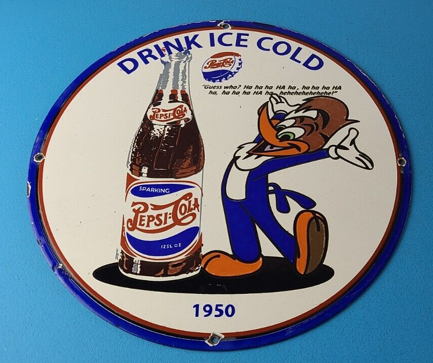 Vintage Pepsi Porcelain Sign - Bottles Beverage Drink Cola Gas Service Sign
