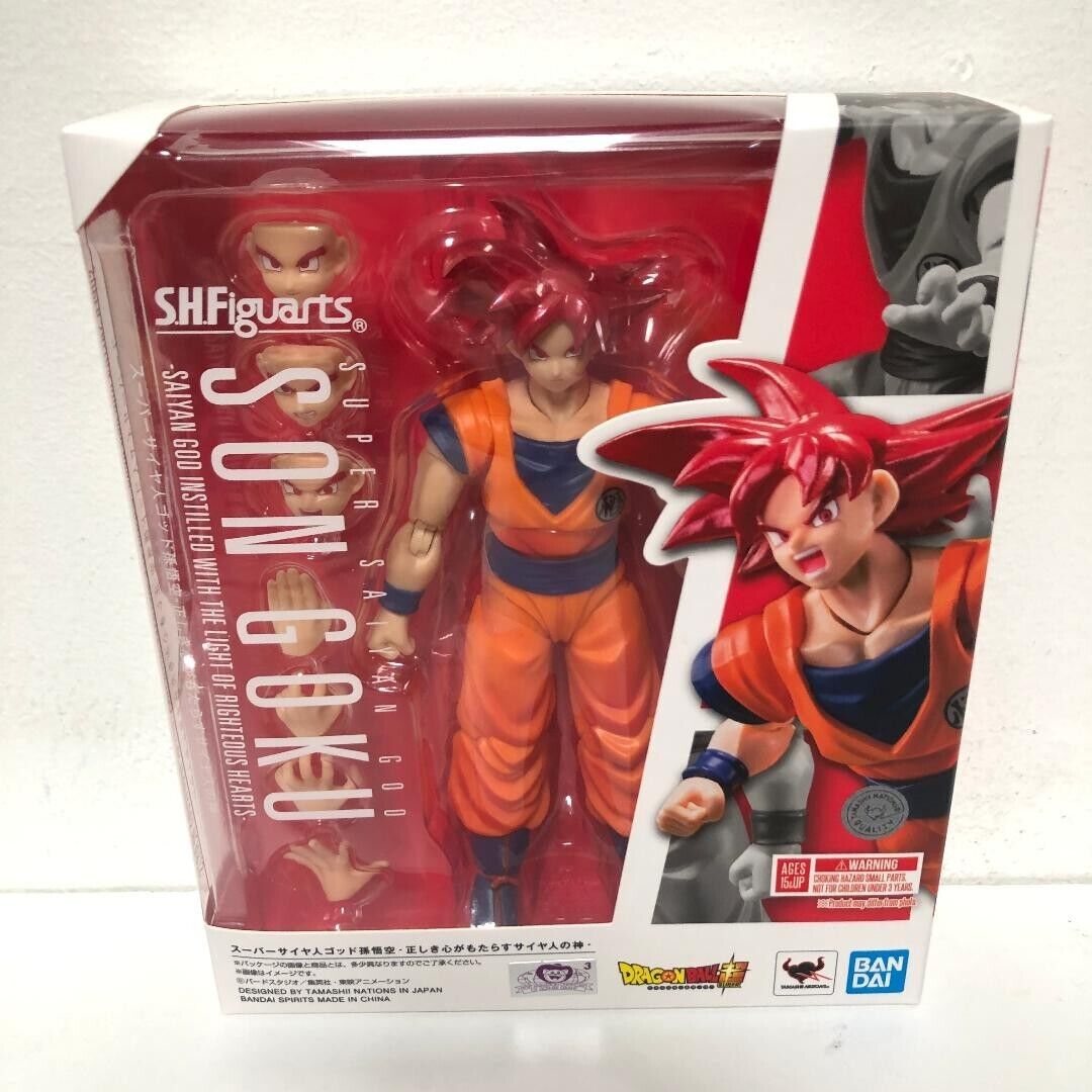 S.H. Figuarts Super Saiyan God Son Goku SSGSS Dragon Ball Bandai New Sealed