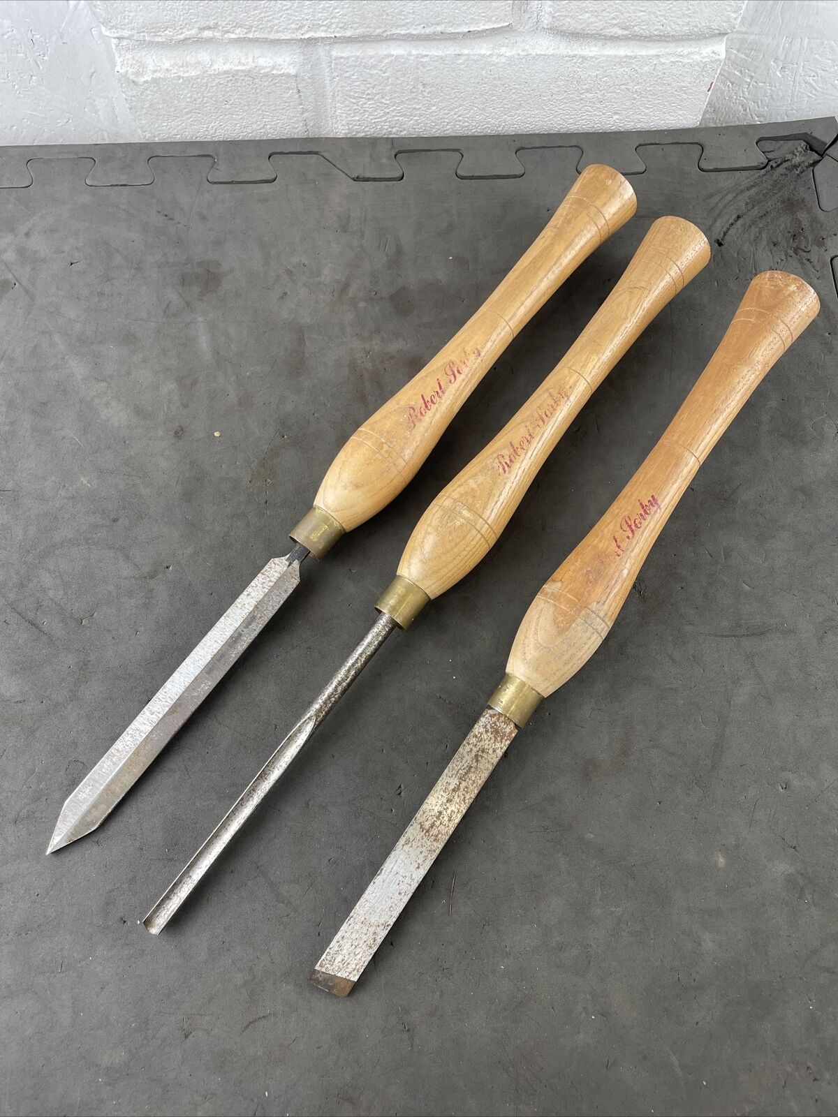 3 large Robert Sorby Wood Turning Chisels 