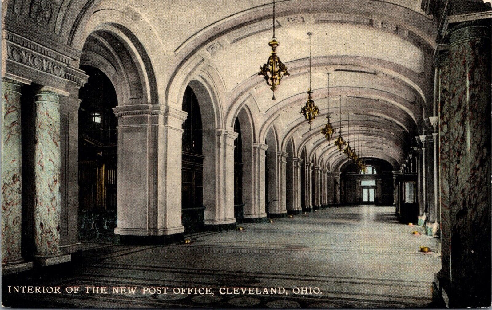 Postcard Interior of Post Office in Cleveland, Ohio~132489