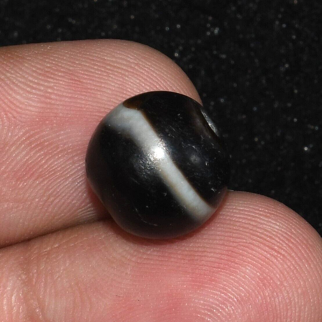 Ancient Round Babagoria Sulaimani Banded Agate Bead Circa early 12th Century