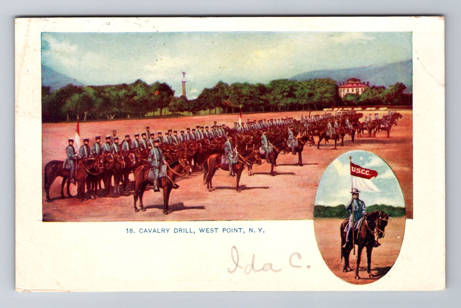 West Point NY-New York, Cavalry Drill, Antique, Vintage Postcard