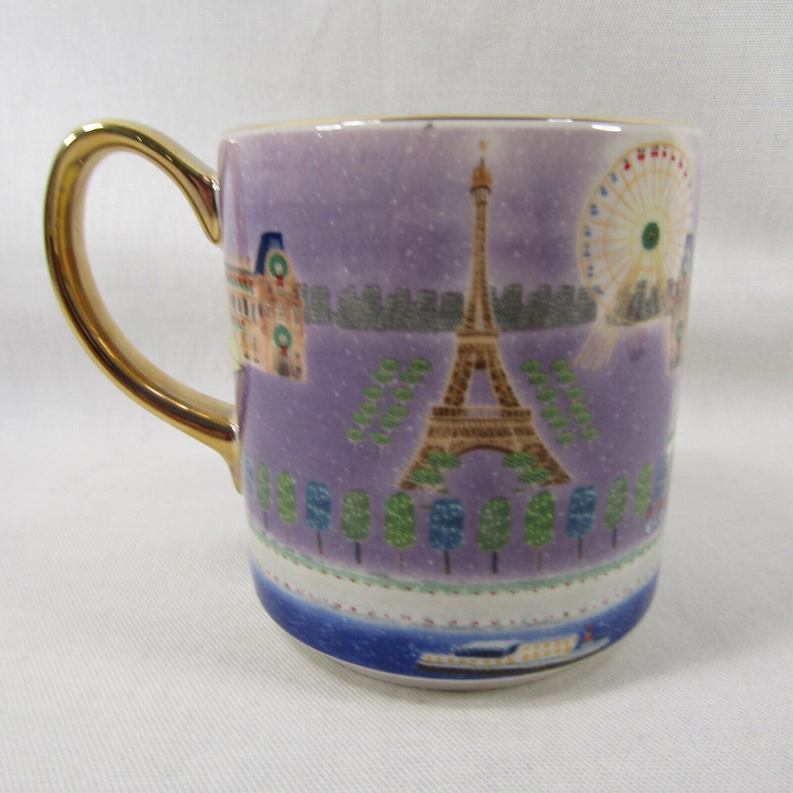 Anthropologie Holiday Christmas in the City Paris Coffee Mug 2023 Eiffel Tower