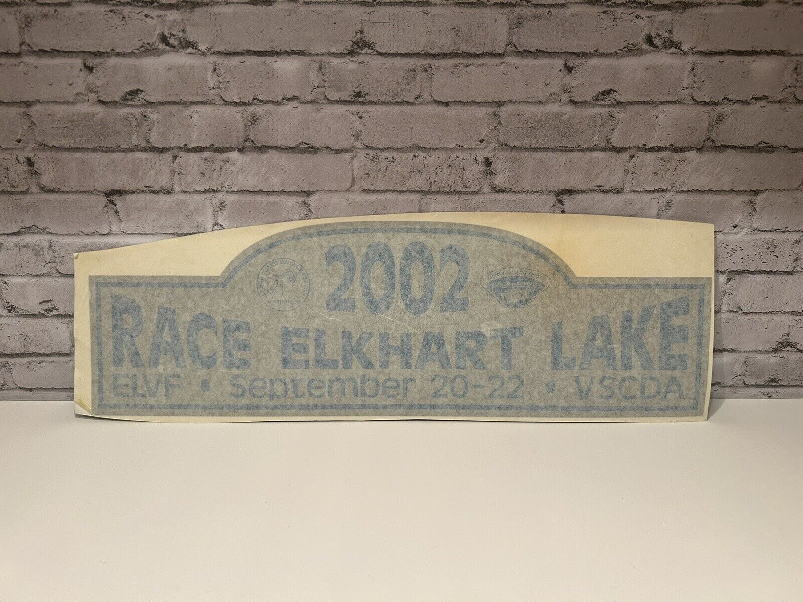 2002 Race Elkhart Lake Large Decal Sticker 18”X 5 3/4”