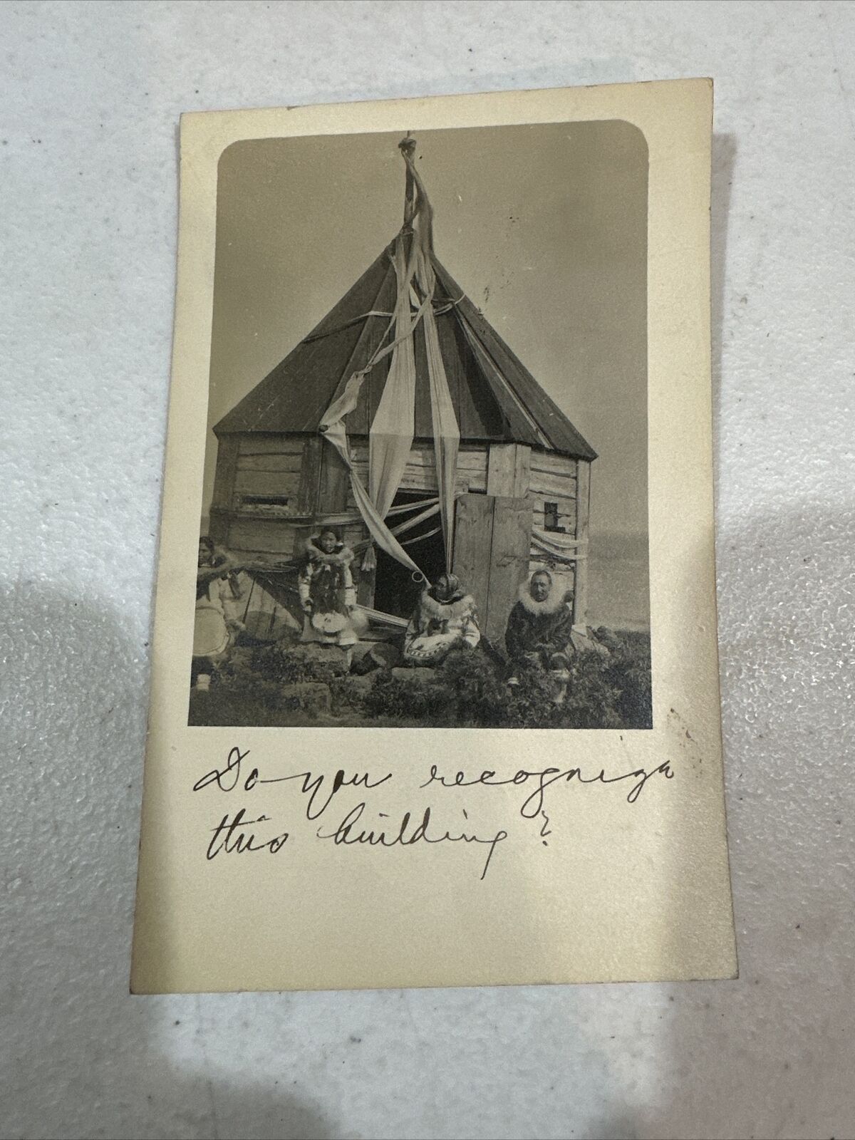 St. Michael’s ALASKA ESKIMO Old Russian Fort Mission RPPC Postcard Rare Inuit