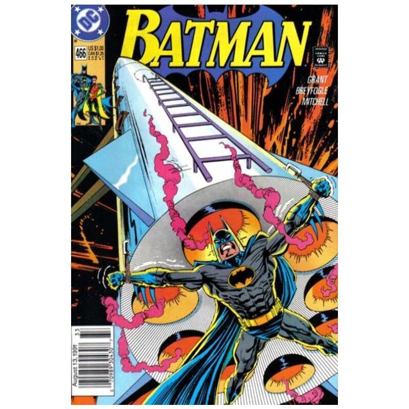 Batman (1940 series) #466 Newsstand in Near Mint minus condition. DC comics [n%